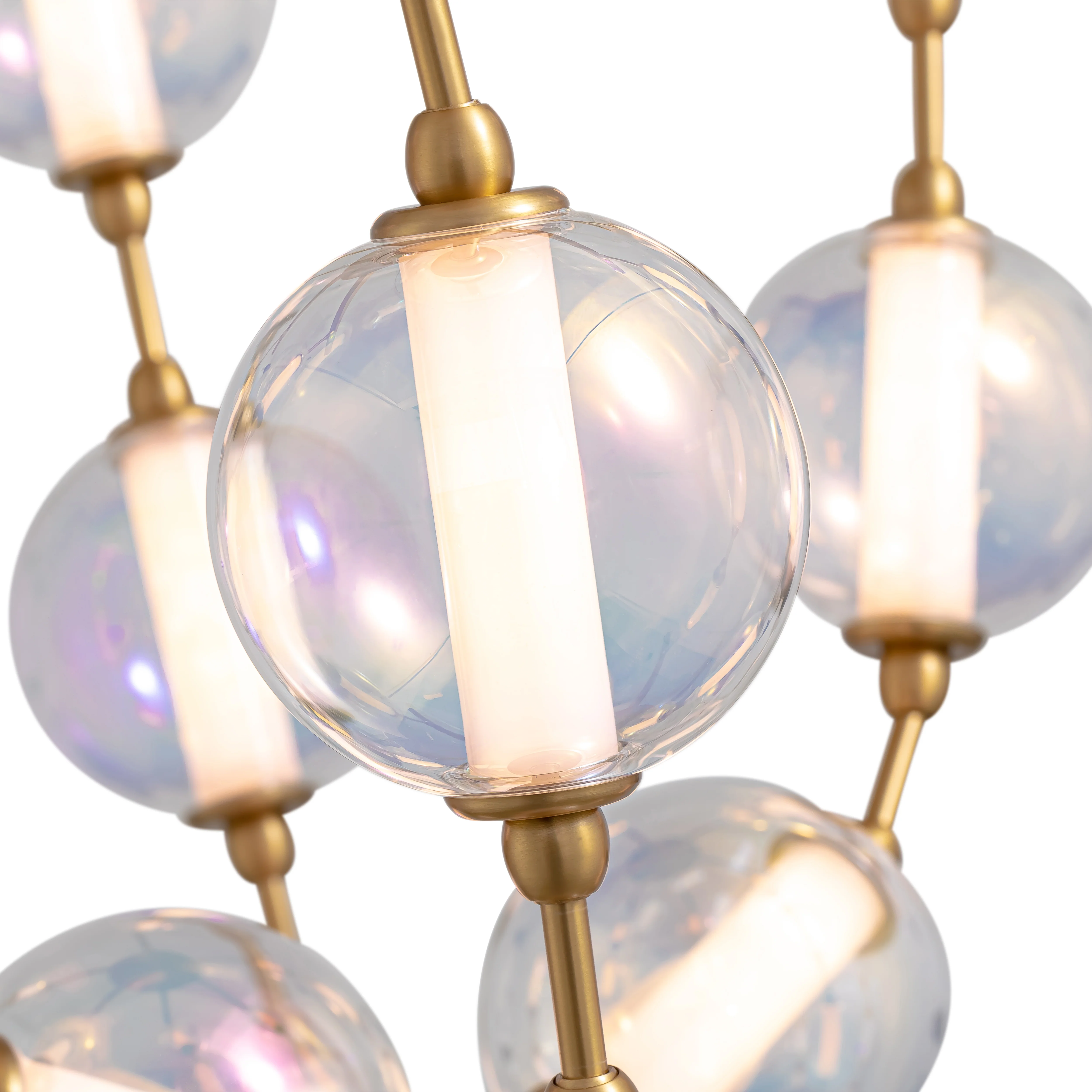 Pearla Integrated LED 35in Pendant in Brushed Champagne Brass - Image 4