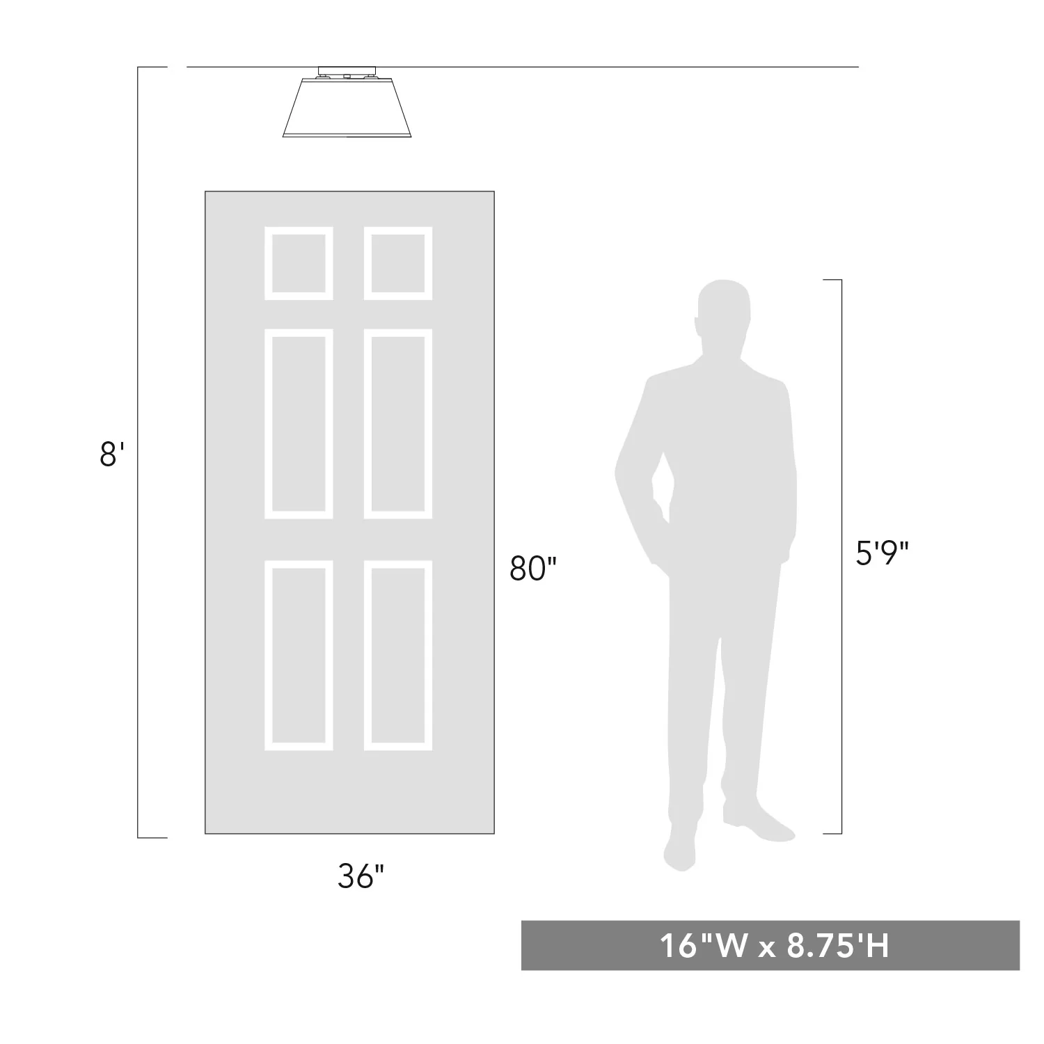 Penn 3-light Flush Mount in Matte Black - Image 5