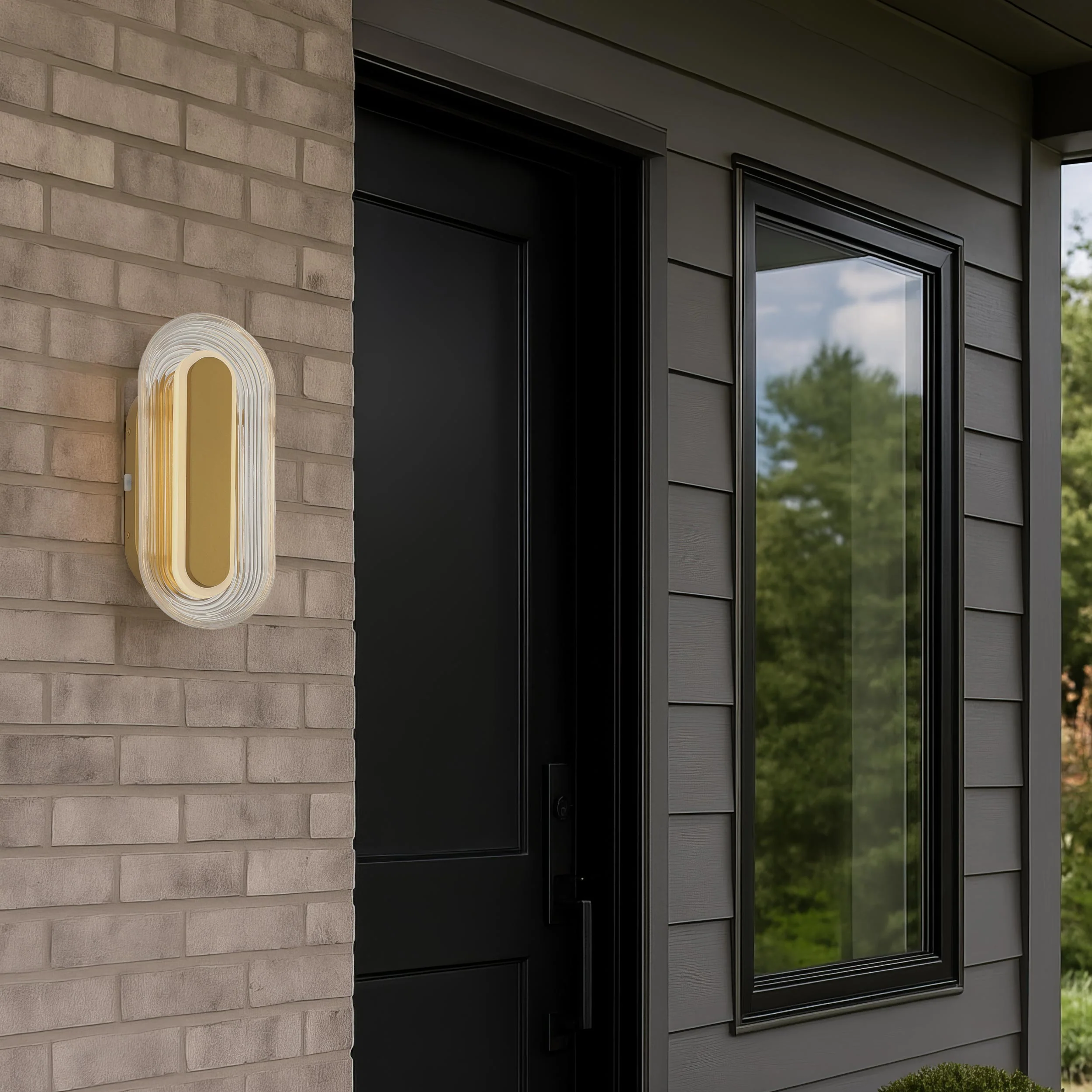 Plexus Integrated LED 13" Outdoor Wall in Satin Brushed Gold - Image 13