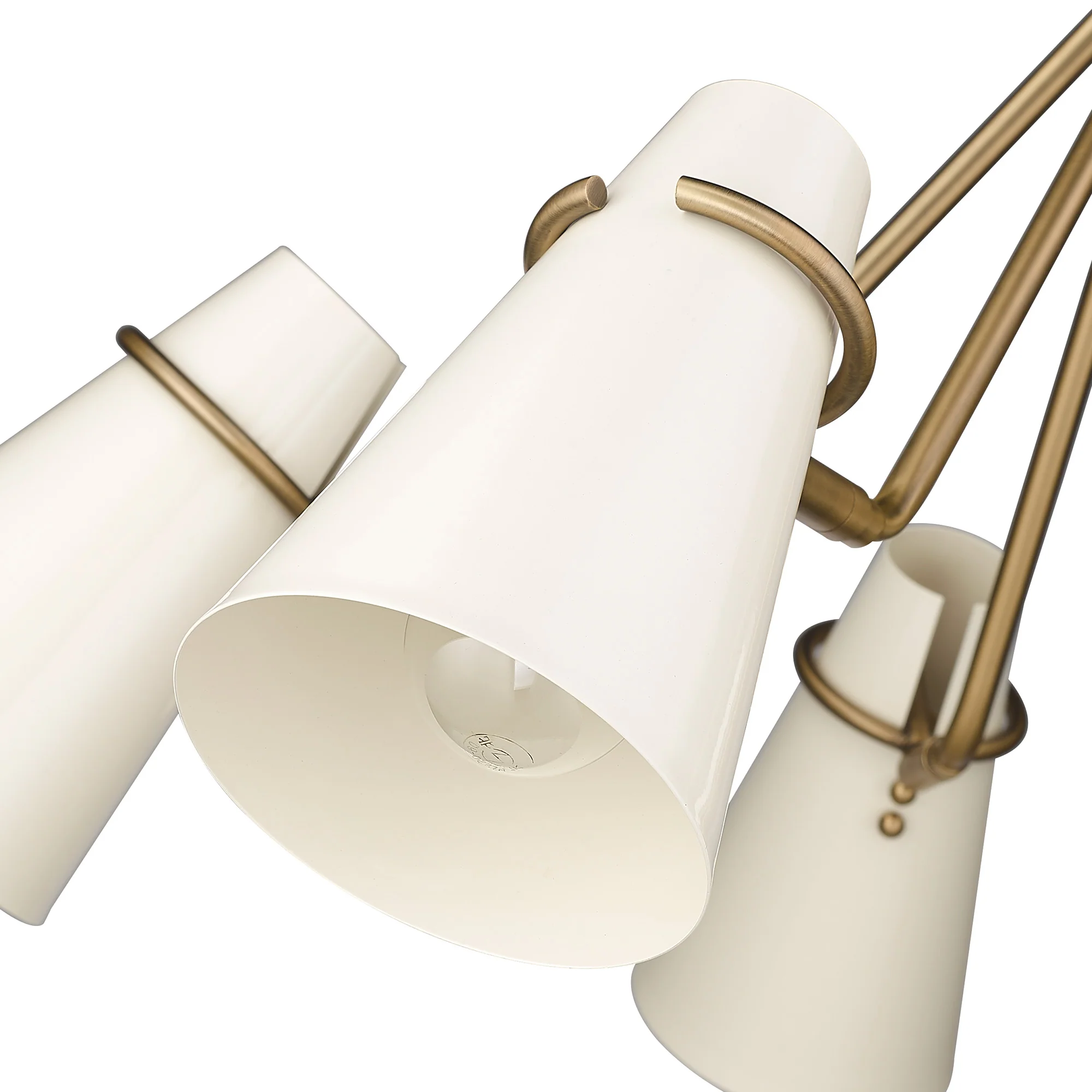 Reeva 5-light Chandelier in Modern Brass and Glossy Ecru shade - Image 4