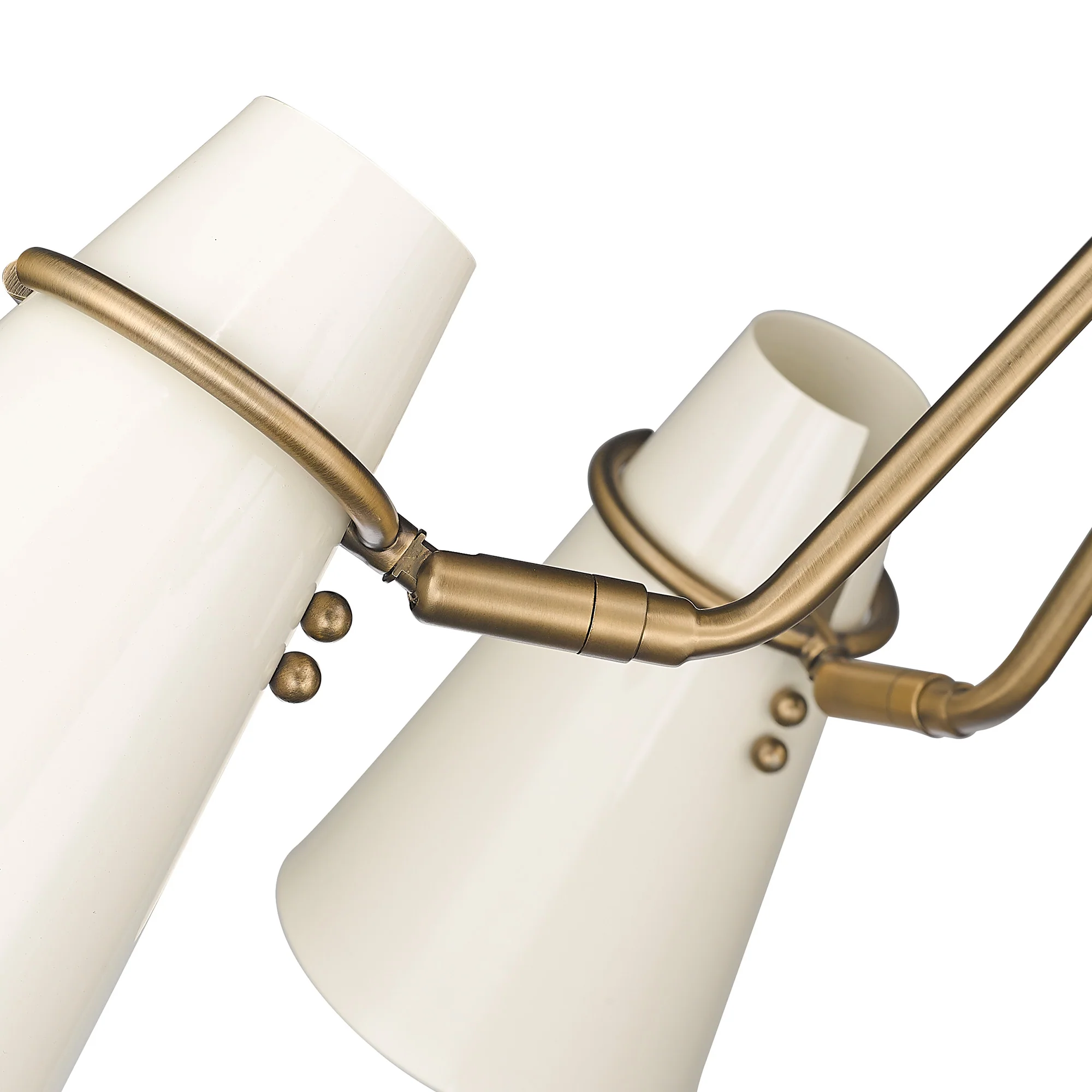 Reeva 5-light Chandelier in Modern Brass and Glossy Ecru shade - Image 5
