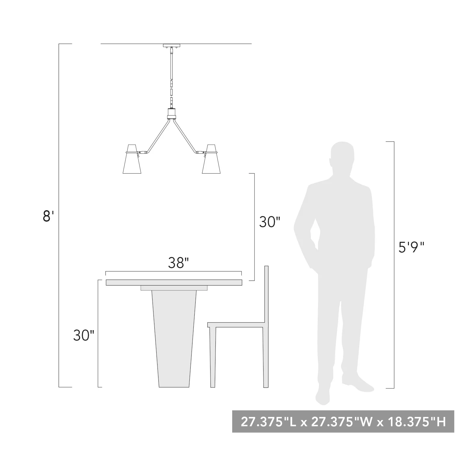 Reeva 5-light Chandelier in Modern Brass and Glossy Ecru shade - Image 9
