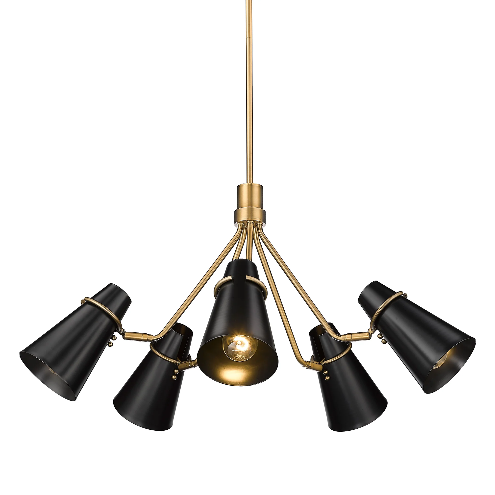 Reeva 5-light Chandelier in Modern Brass and Matte Black shade - Image 4