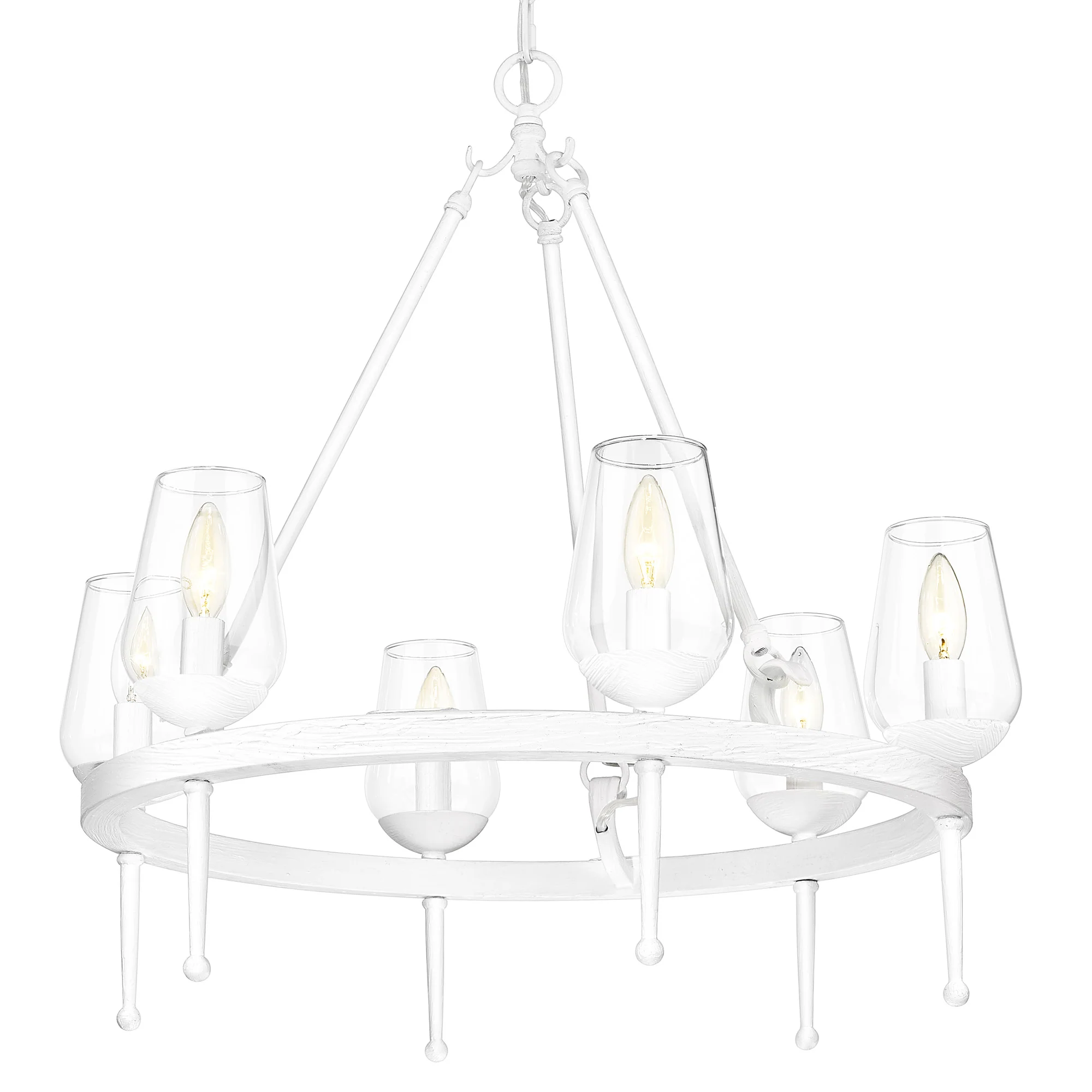 Regent 6-light Chandelier in Textured White Plaster - Image 3