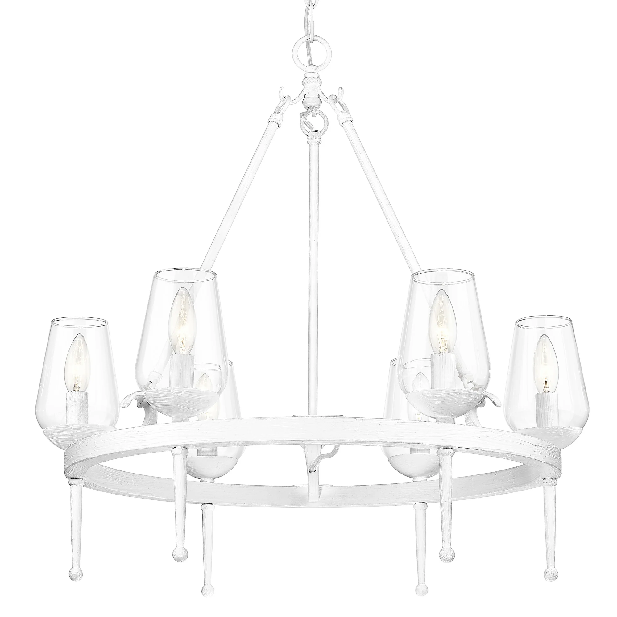 Regent 6-light Chandelier in Textured White Plaster - Image 4