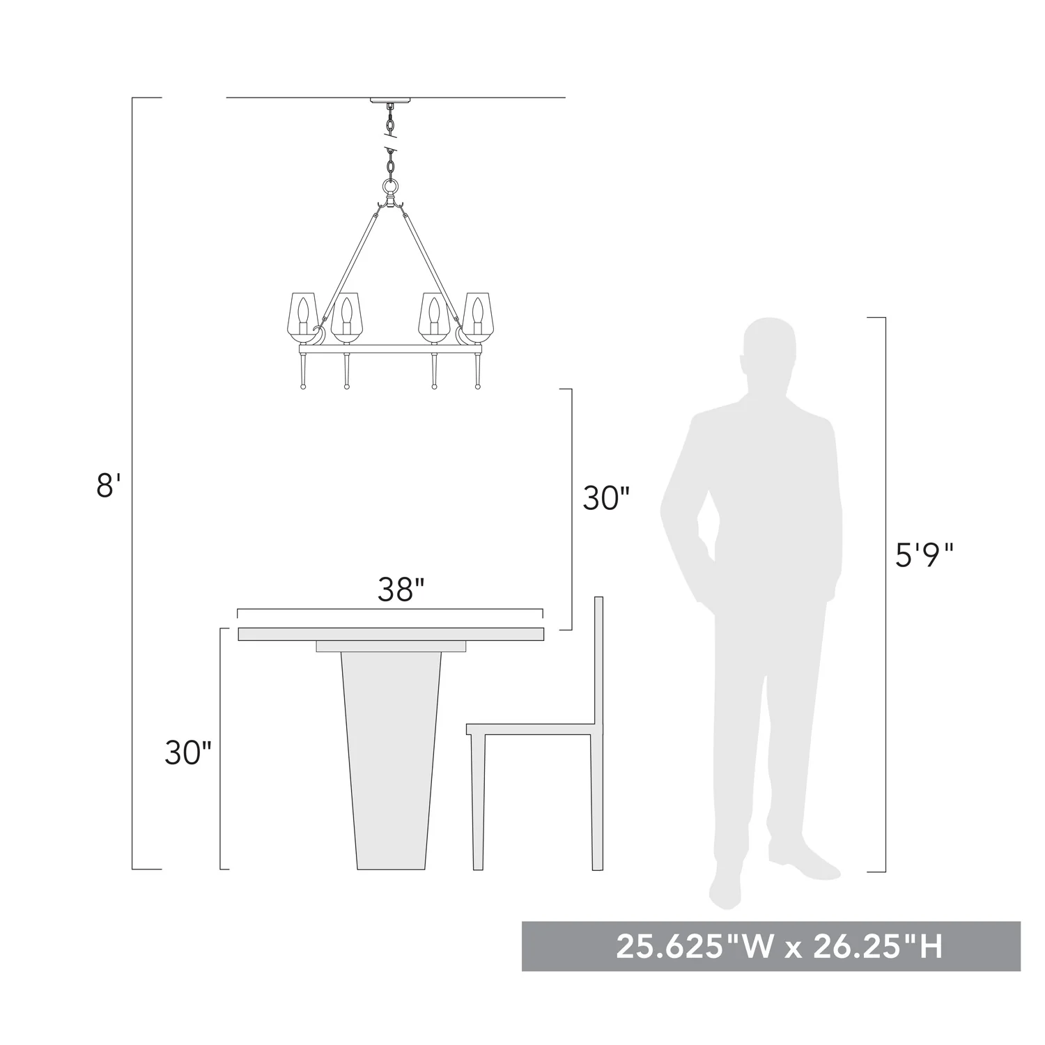 Regent 6-light Chandelier in Textured White Plaster - Image 8