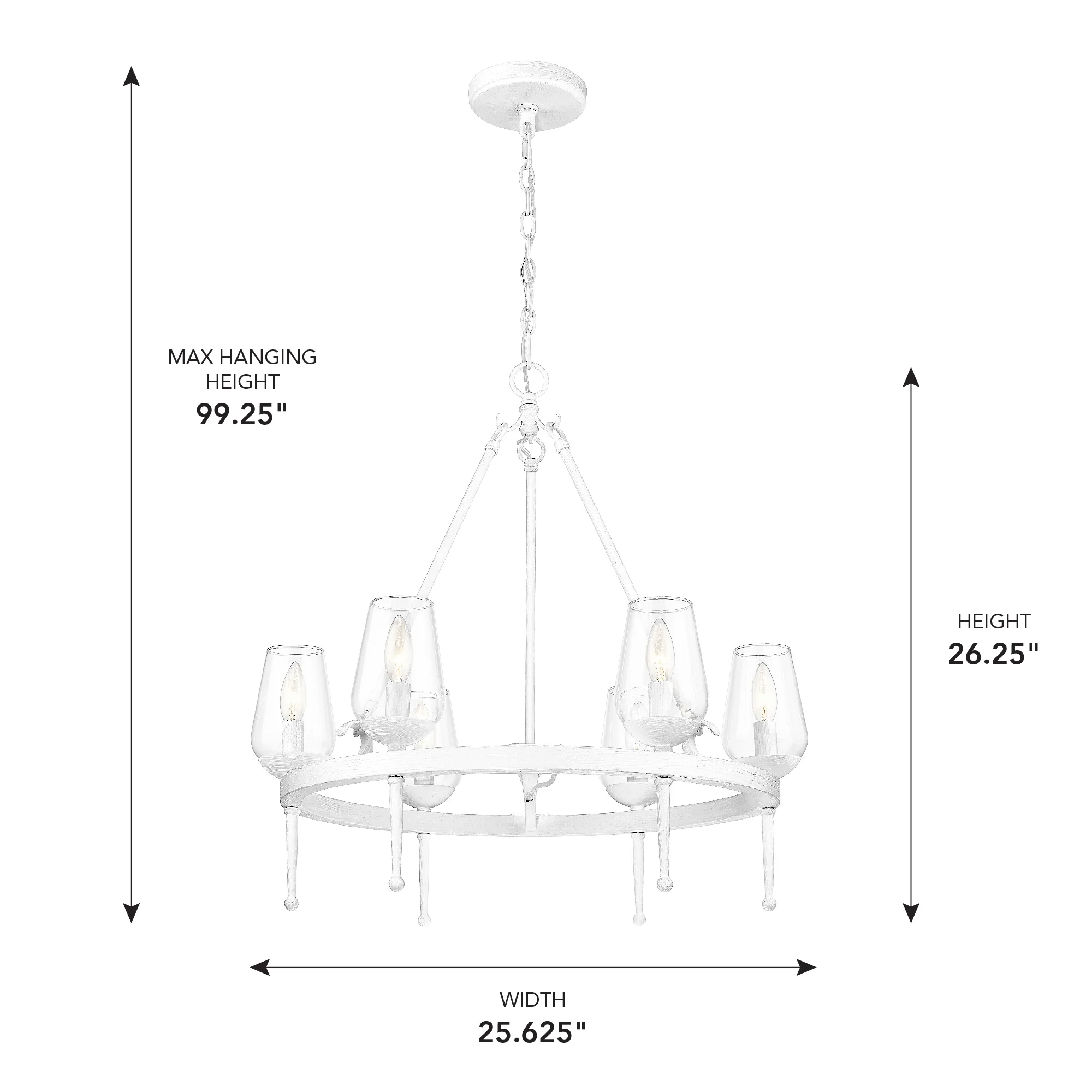 Regent 6-light Chandelier in Textured White Plaster - Image 9