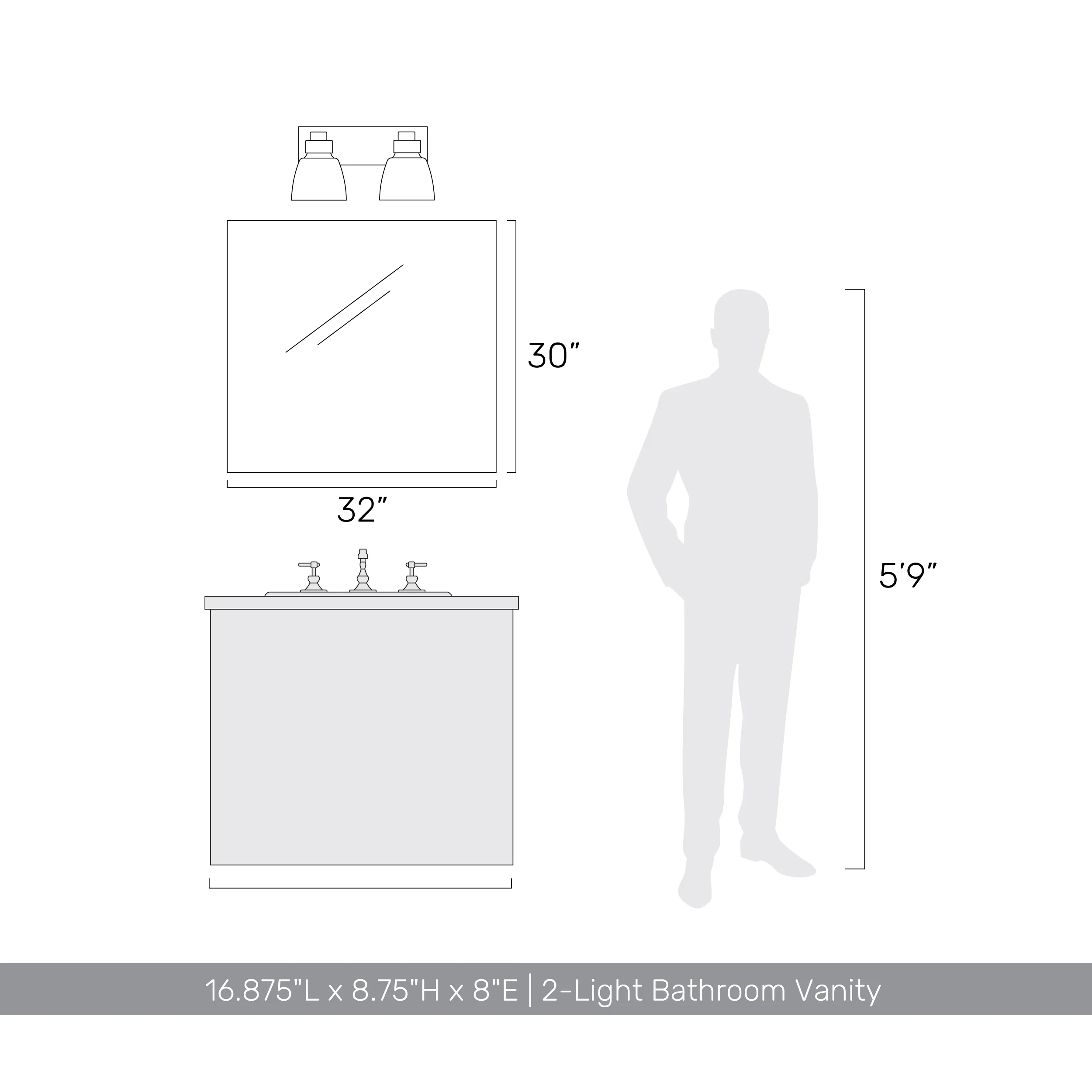 Remy 2-light Vanity in Matte Black - Image 6