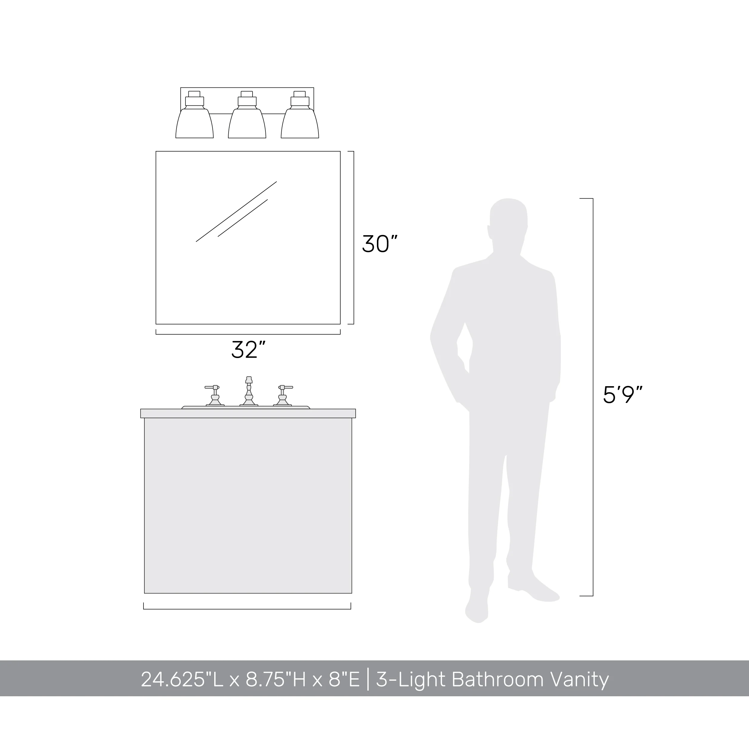 Remy 3-light Vanity in Pewter - Image 7