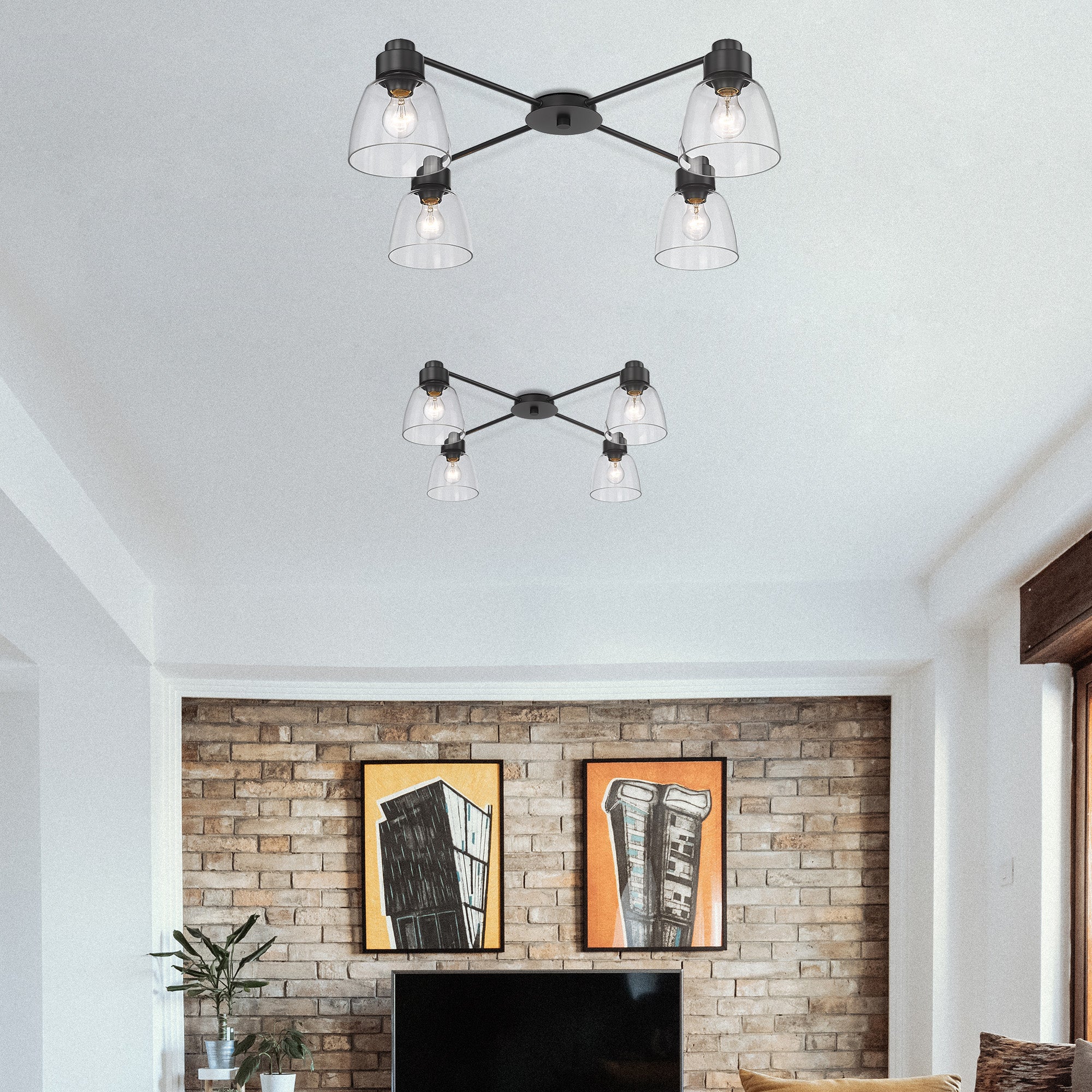Remy 4-light Flush Mount in Matte Black - Image 4