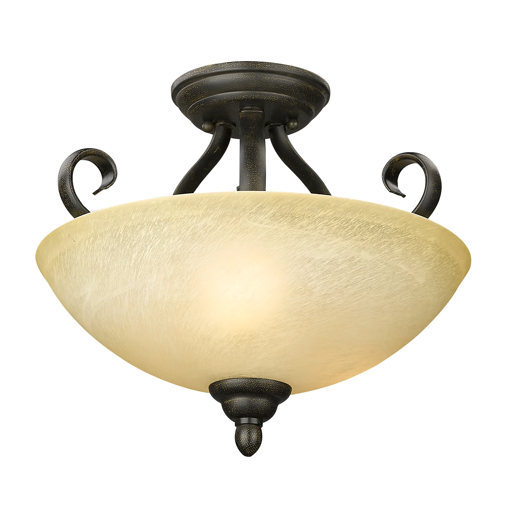 Riverton 3-light Semi-Flush Mount in Peppercorn - Image 3