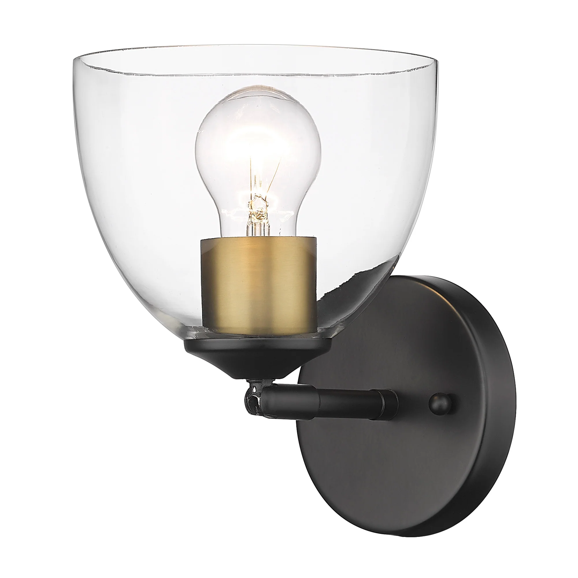 Roxie 1-light Wall Sconce in Matte Black and Brushed Champagne Brass Accents - Image 3