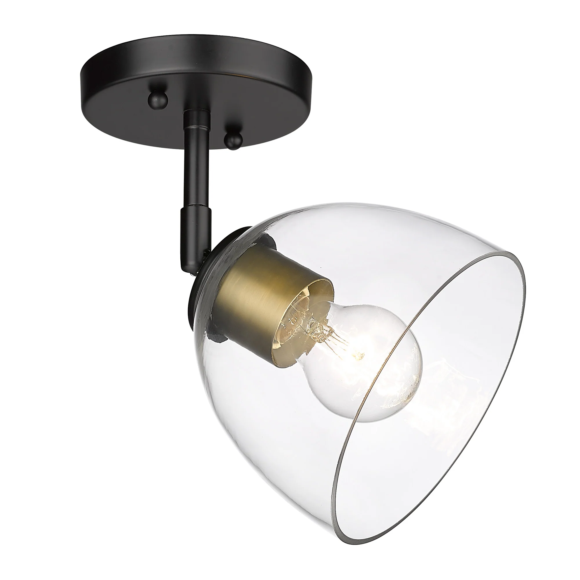 Roxie 1-light Wall Sconce in Matte Black and Brushed Champagne Brass Accents - Image 4