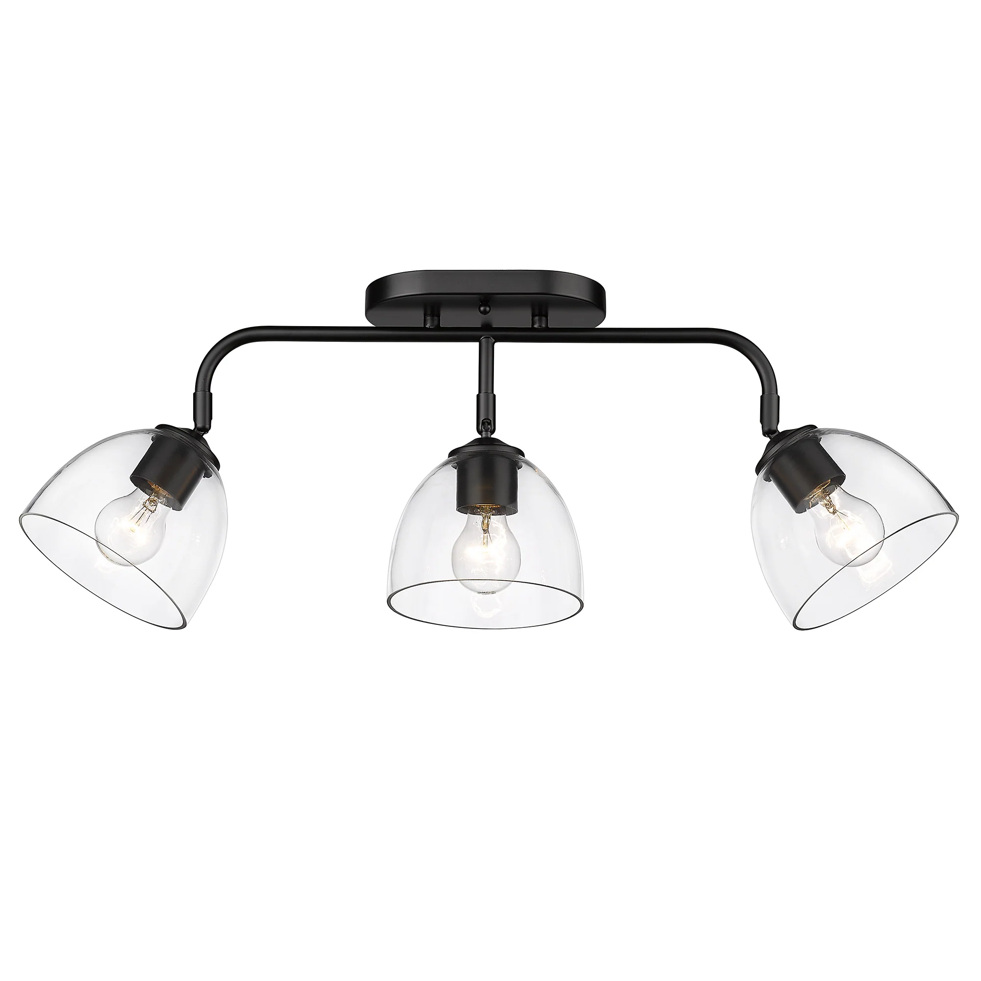 Roxie 3-light Semi-Flush Mount in Matte Black