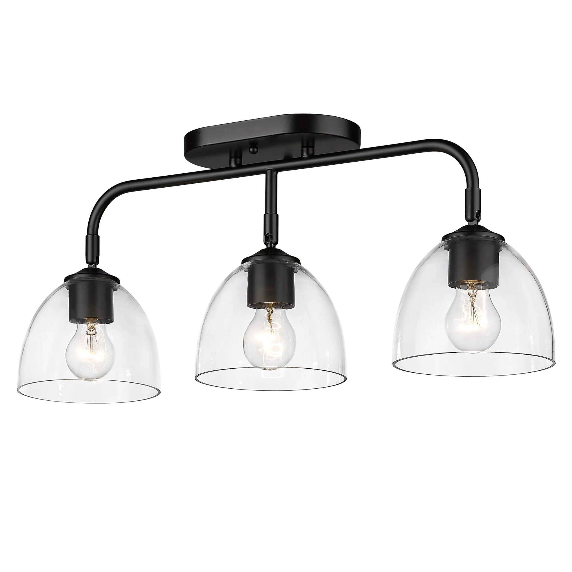 Roxie 3-light Semi-Flush Mount in Matte Black - Image 2