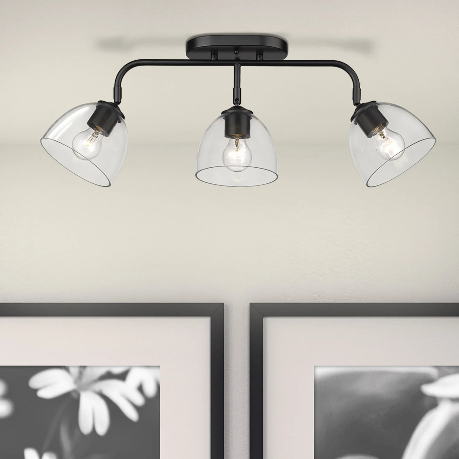 Roxie 3-light Semi-Flush Mount in Matte Black - Image 5