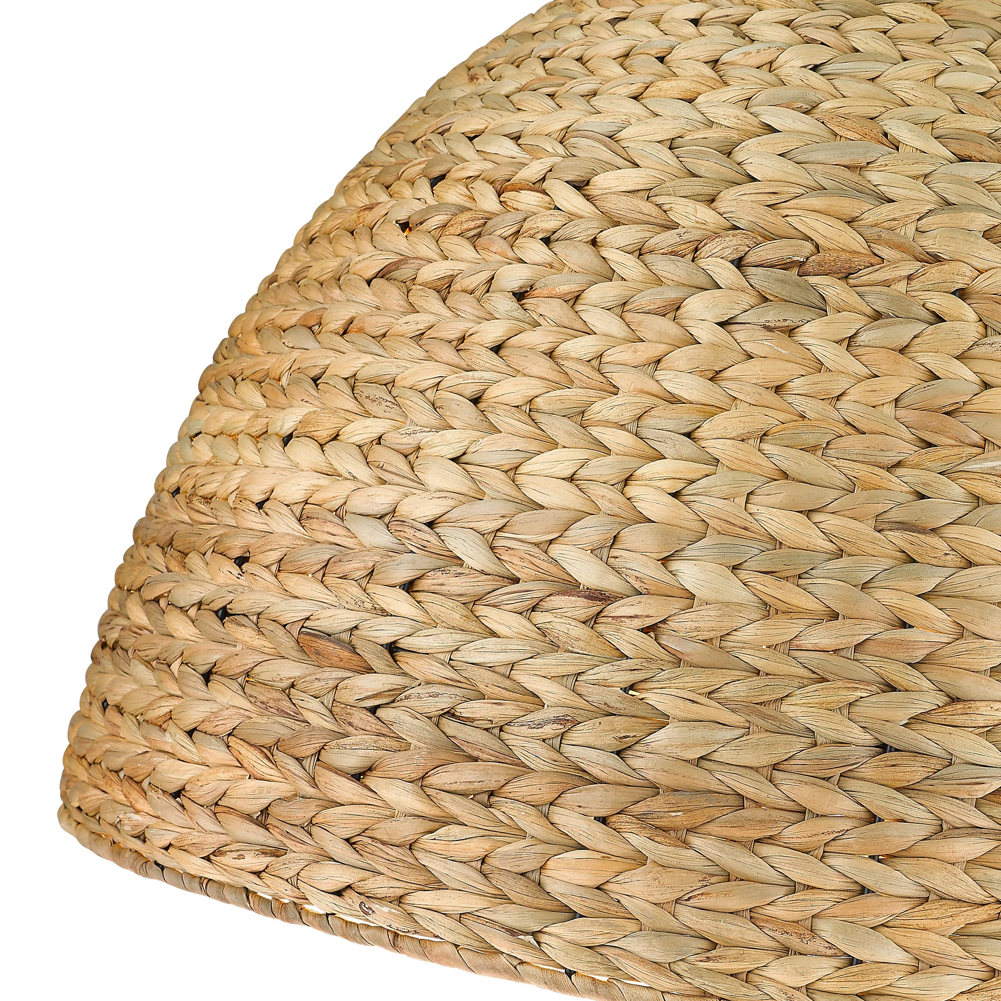 Rue 8-light Chandelier in Matte Black and Woven Sweet Grass shade - Image 4