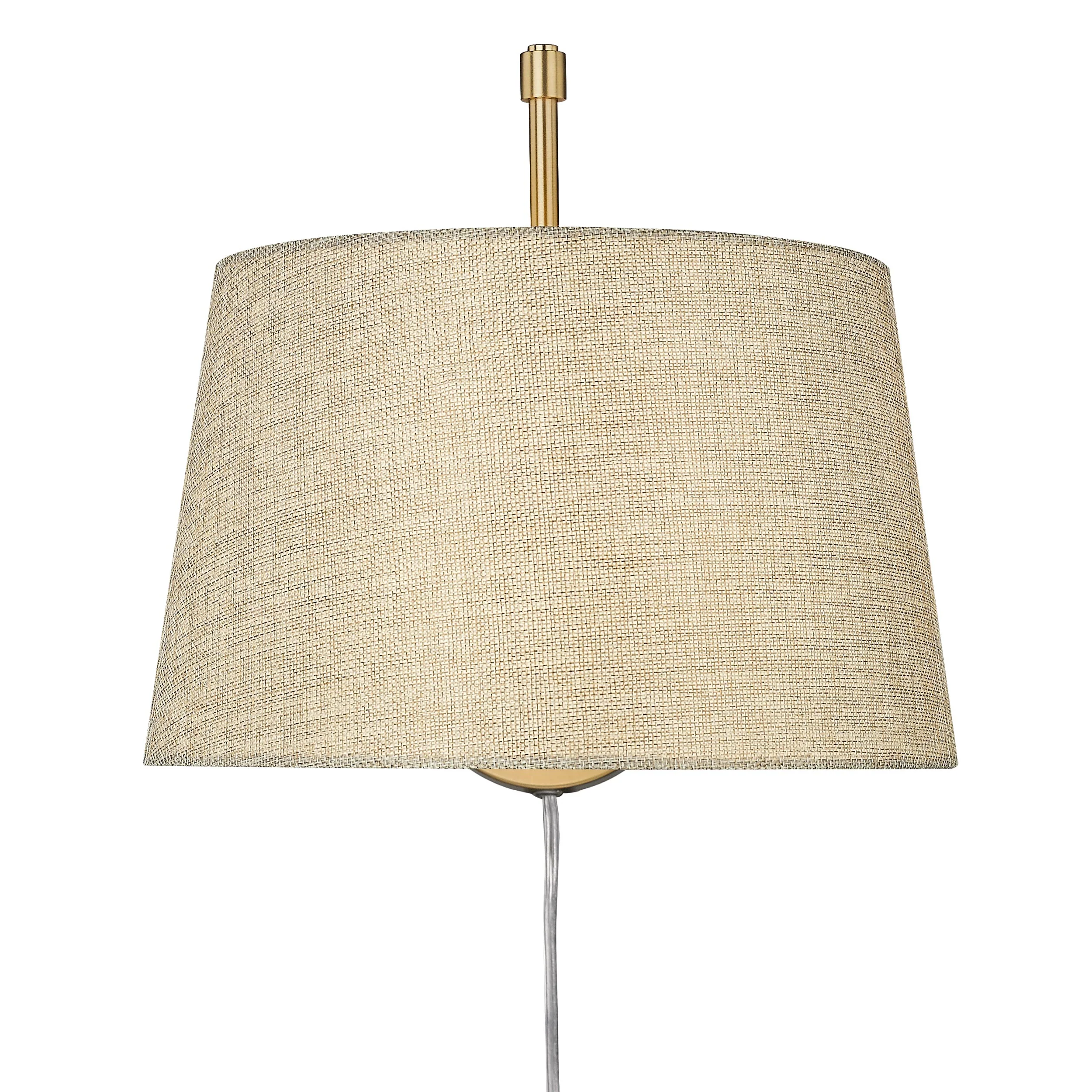 Ryleigh 1-light Swing Arm in Brushed Champagne Brass and Natural Sisal shade - Image 2