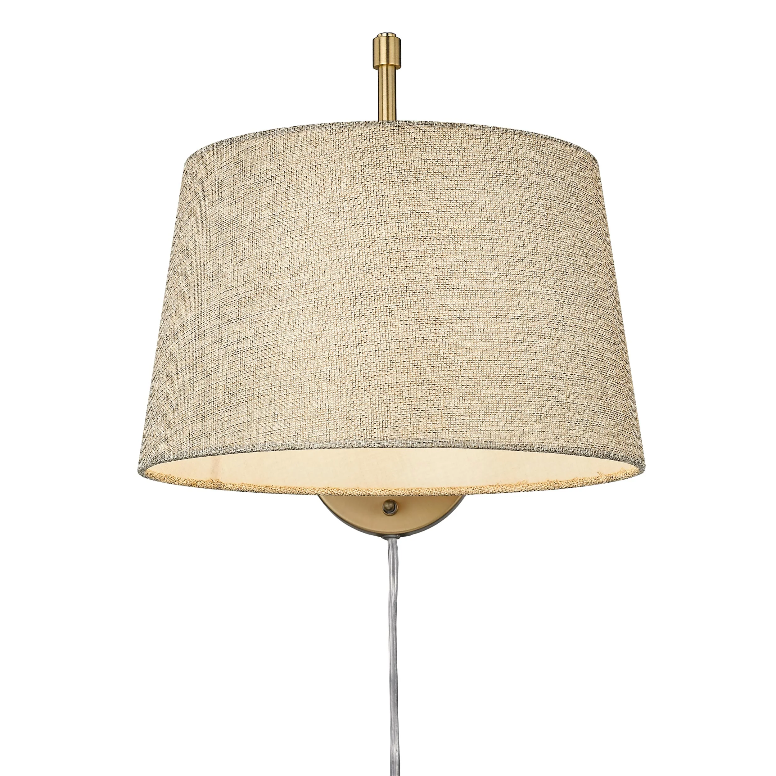 Ryleigh 1-light Swing Arm in Brushed Champagne Brass and Natural Sisal shade - Image 3