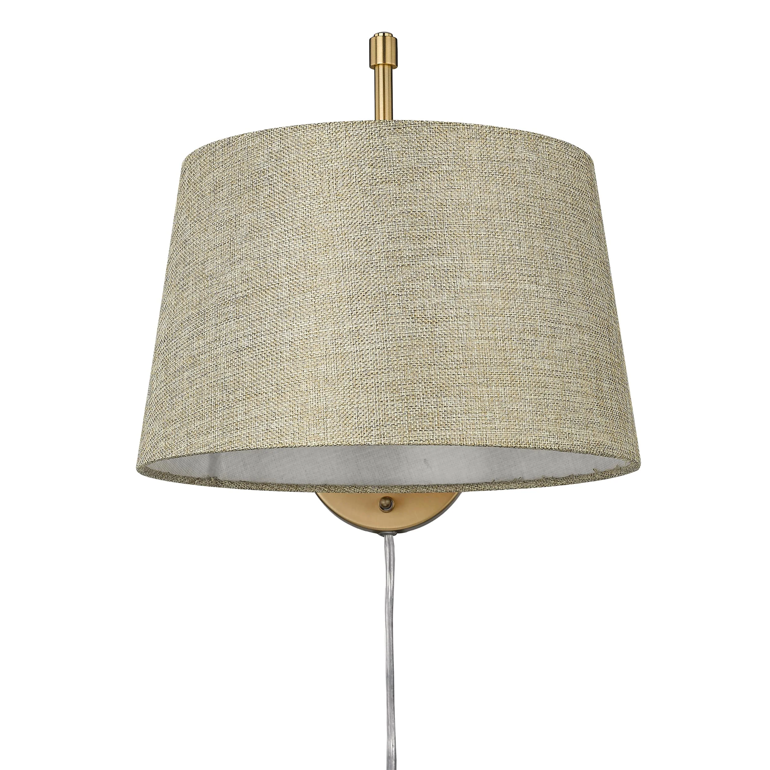 Ryleigh 1-light Swing Arm in Brushed Champagne Brass and Natural Sisal shade - Image 4