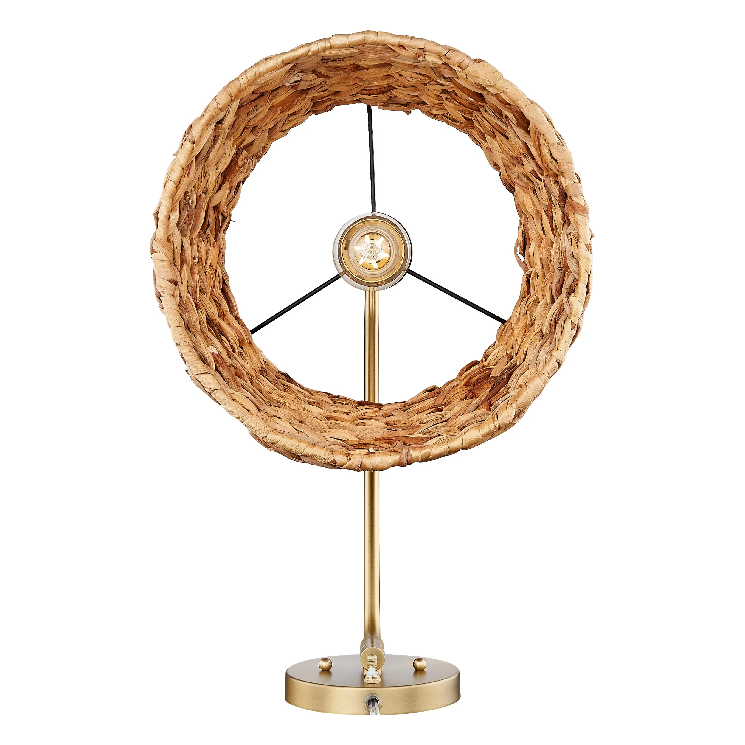 Ryleigh 1-light Swing Arm in Brushed Champagne Brass and Woven Sweet Grass - Image 12