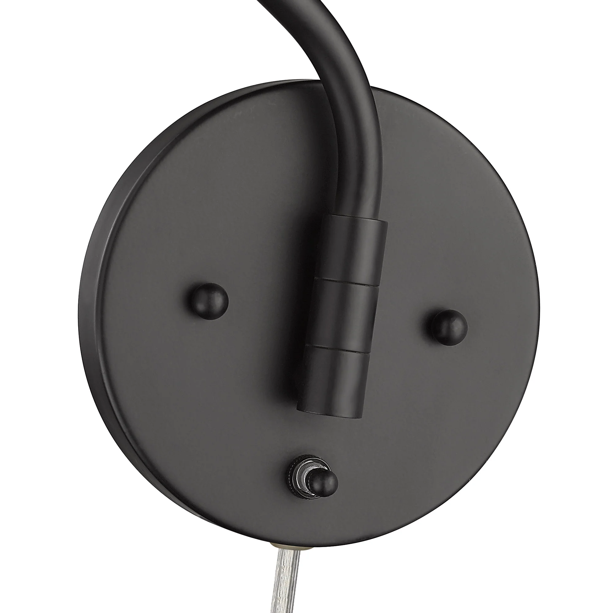 Ryleigh 1-light Swing Arm Wall Lamp in Matte Black and Natural Sisal shade - Image 6