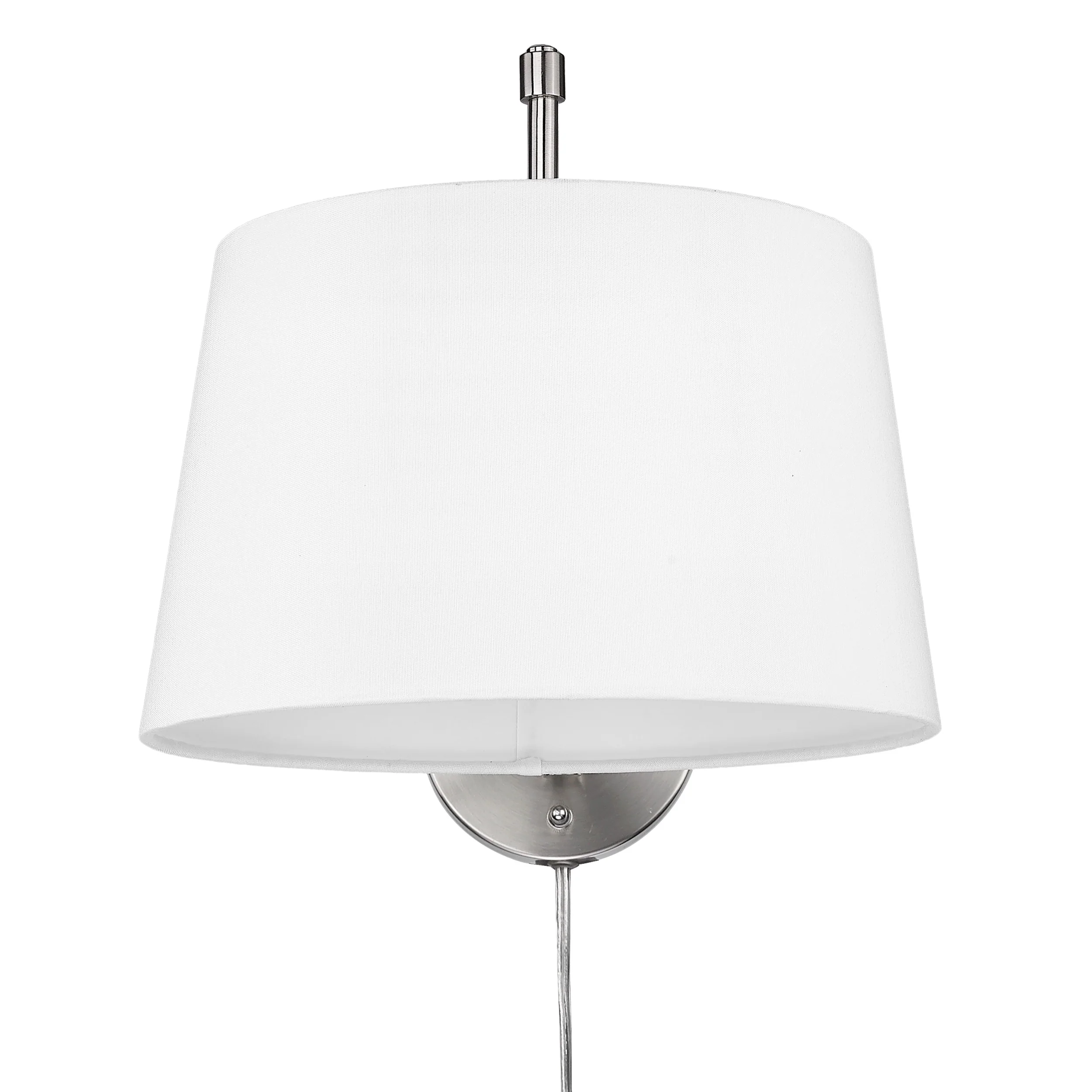 Ryleigh 1-light Swing Arm Wall Lamp in Pewter and Modern White shade - Image 3