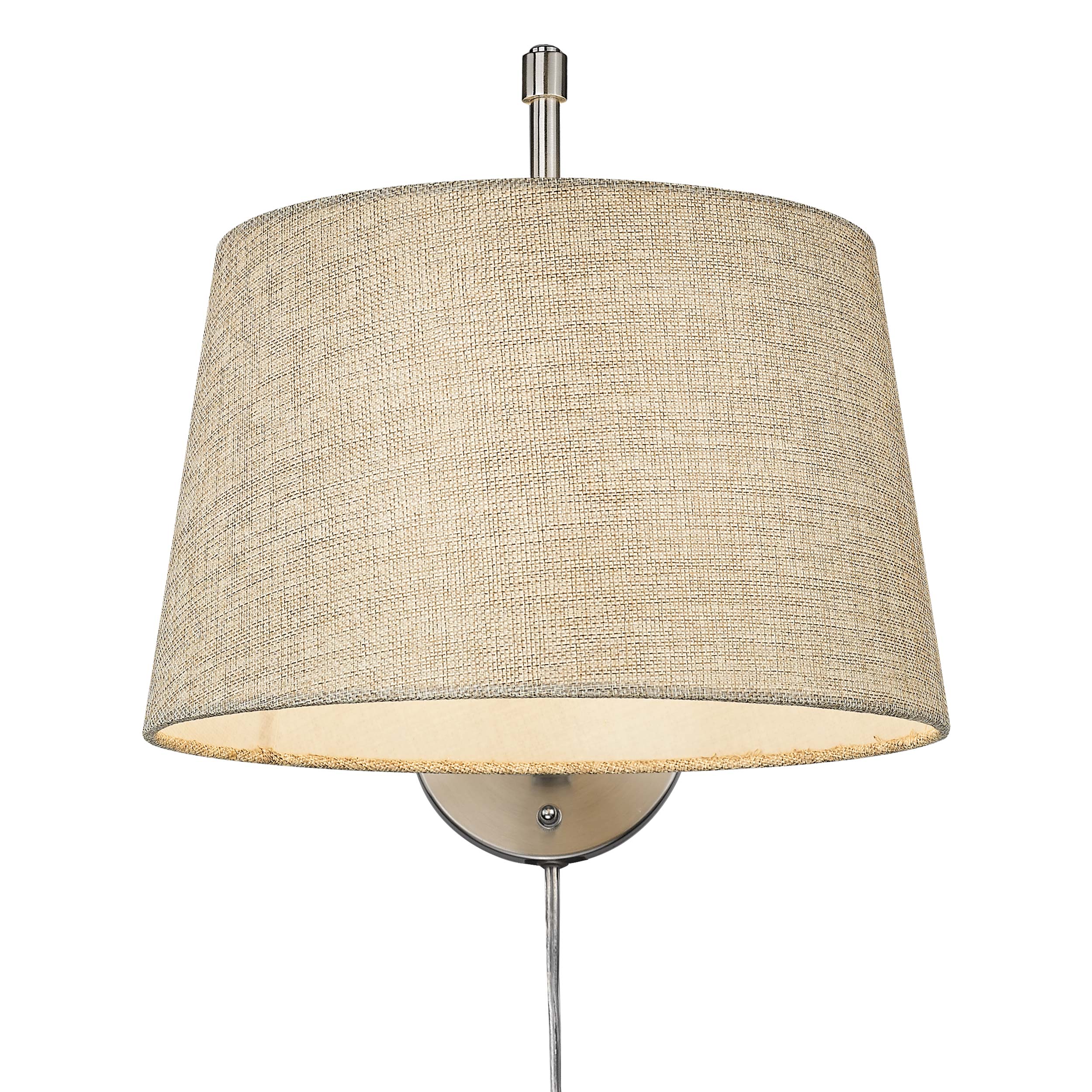 Ryleigh 1-light Swing Arm Wall Lamp in Pewter and Natural Sisal shade - Image 3