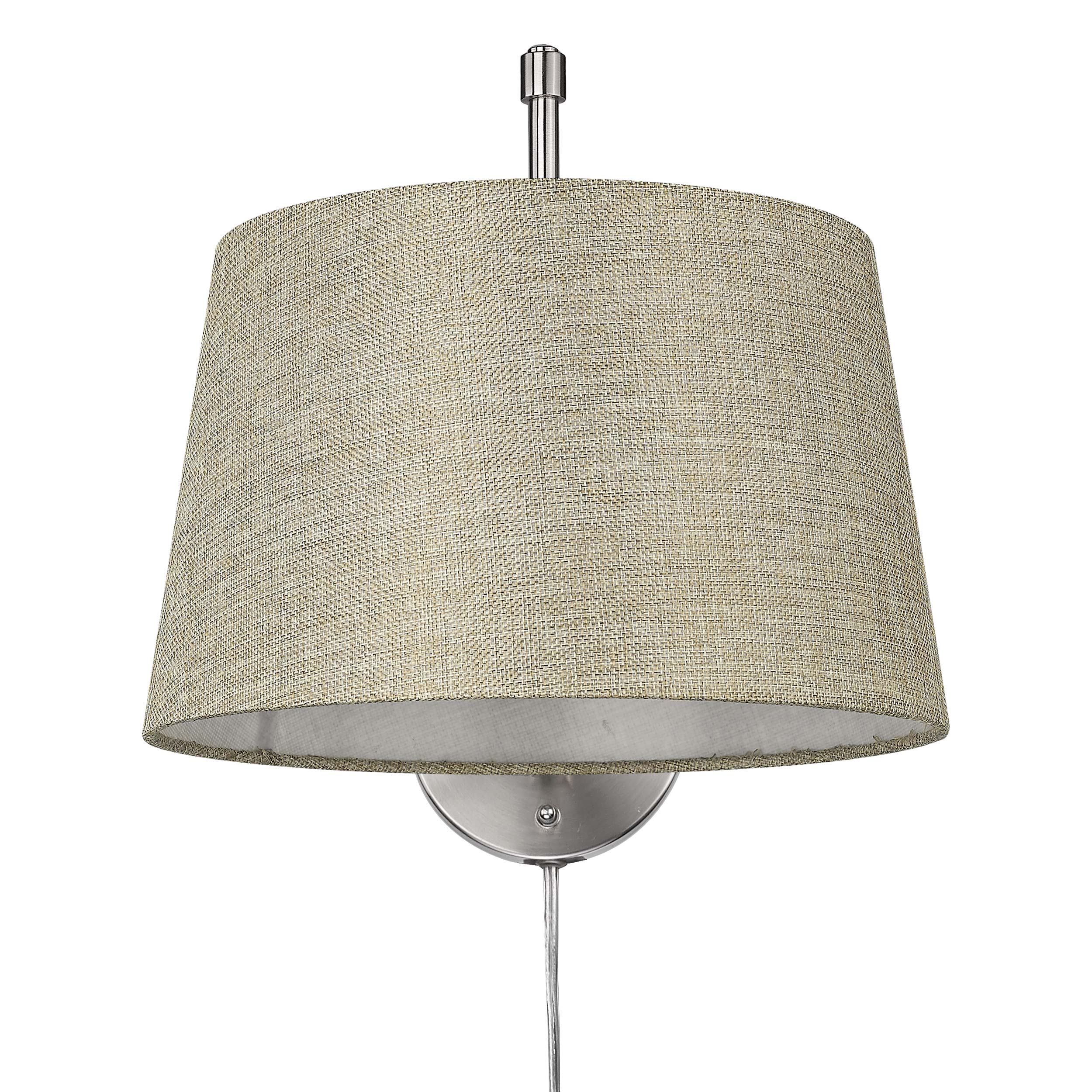 Ryleigh 1-light Swing Arm Wall Lamp in Pewter and Natural Sisal shade - Image 4