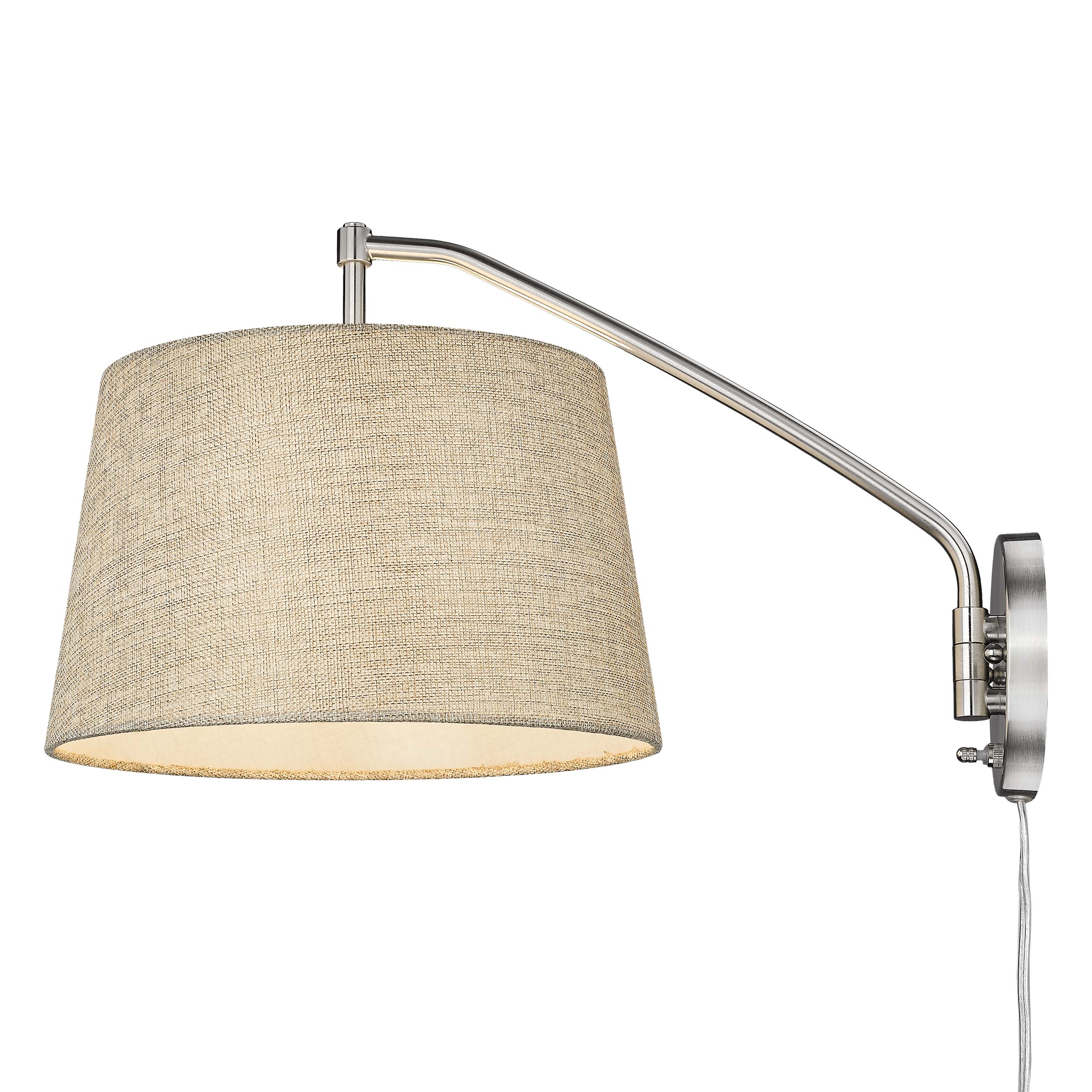 Ryleigh 1-light Swing Arm Wall Lamp in Pewter and Natural Sisal shade - Image 9