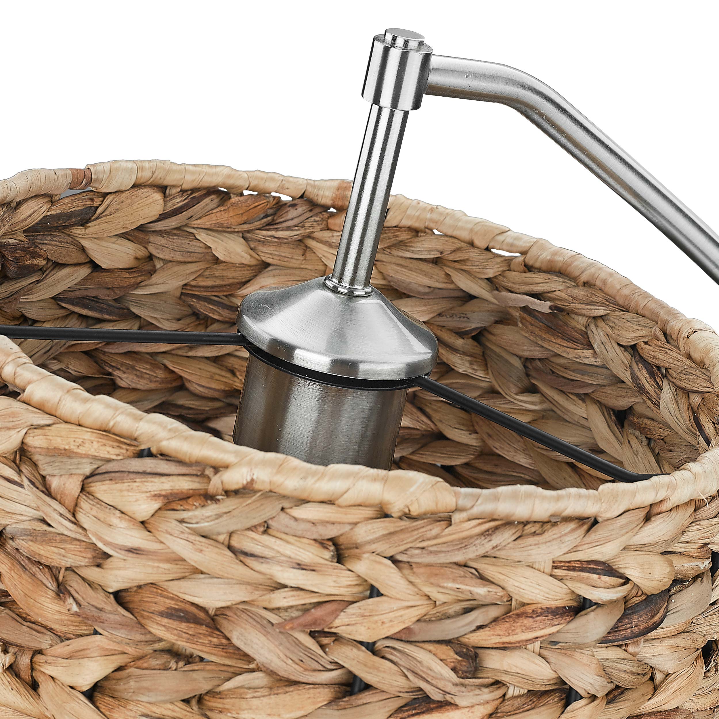 Ryleigh 1-light Swing Arm Wall Lamp in Pewter and Woven Sweet Grass shade - Image 10