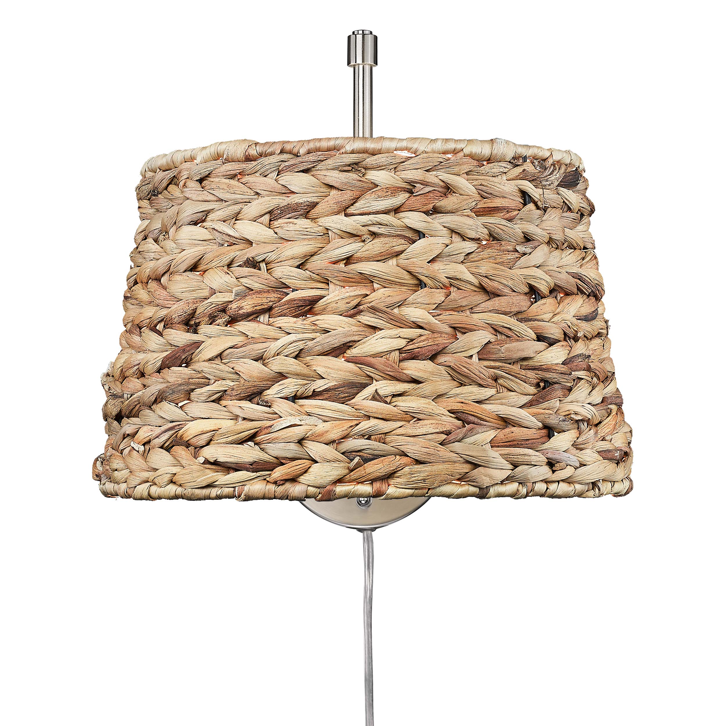 Ryleigh 1-light Swing Arm Wall Lamp in Pewter and Woven Sweet Grass shade - Image 3