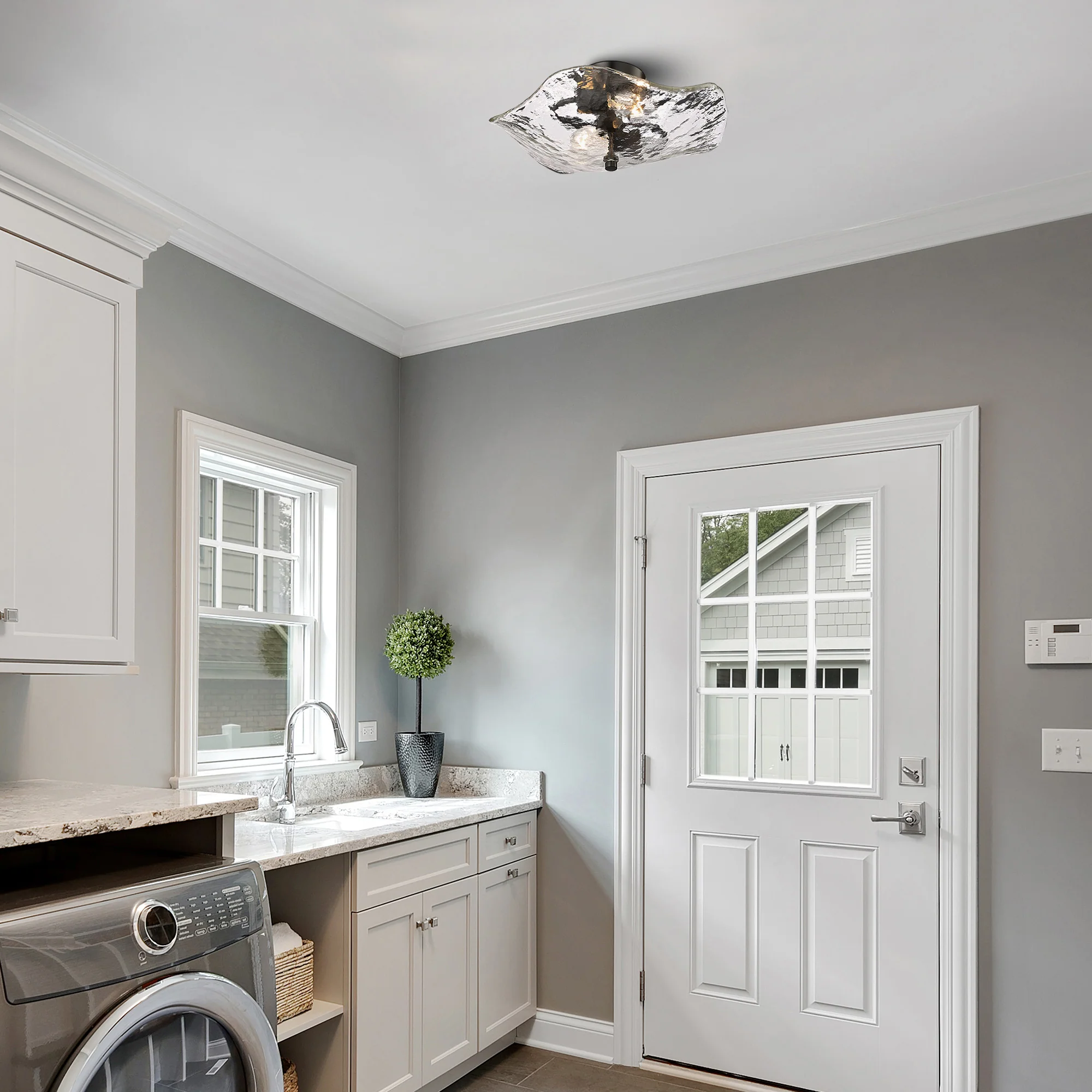 Samara 2-light Semi-Flush Mount in Matte Black - Image 6