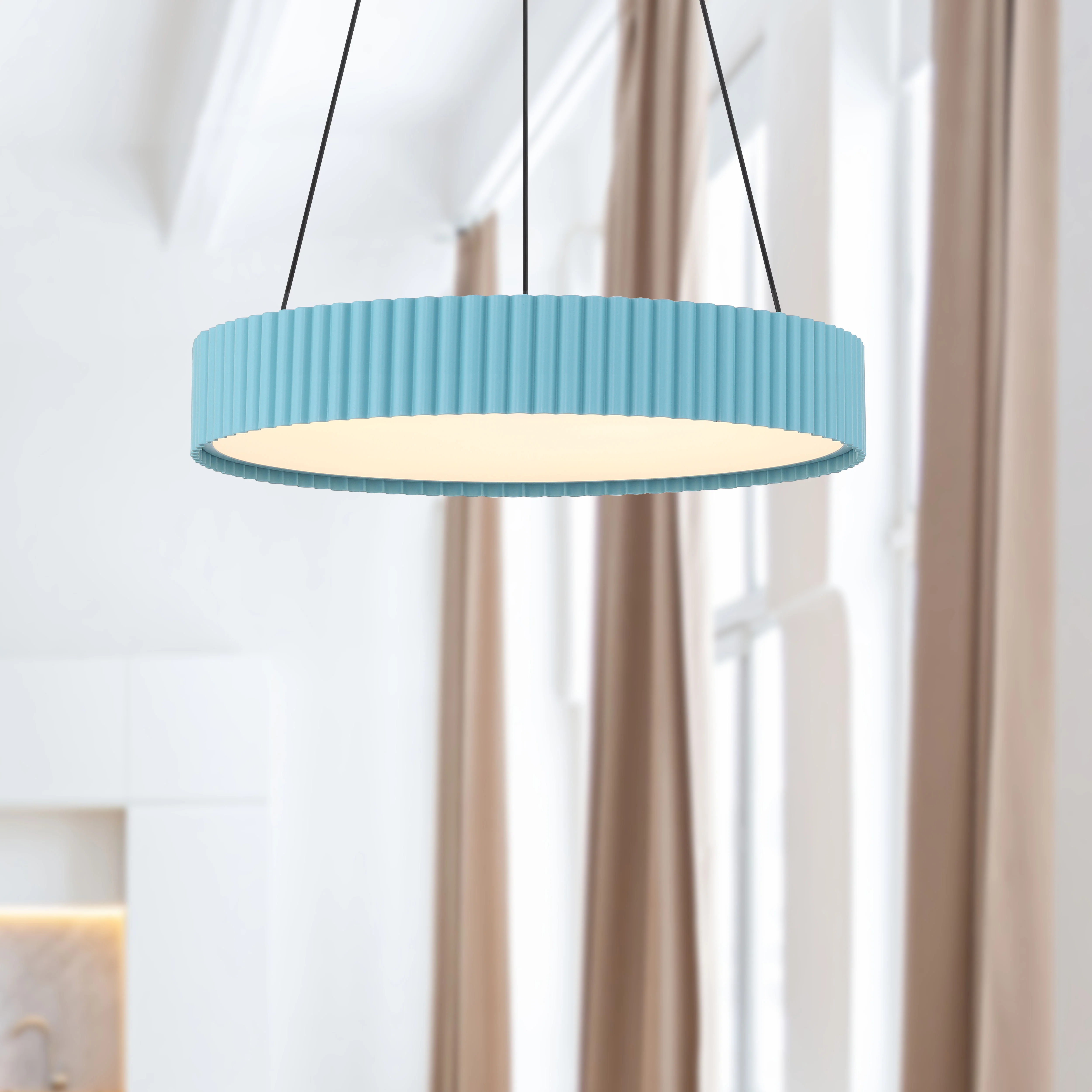 Sashay Integrated LED 20" Pendant in Sky Blue - Image 12