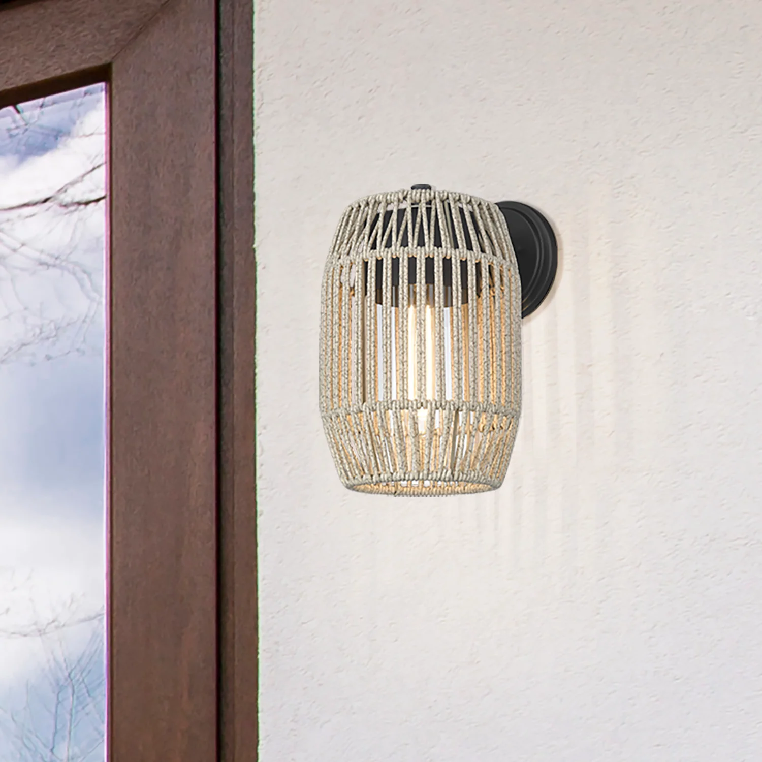 Seabrooke 1-light Outdoor Wall in Natural Black - Image 8