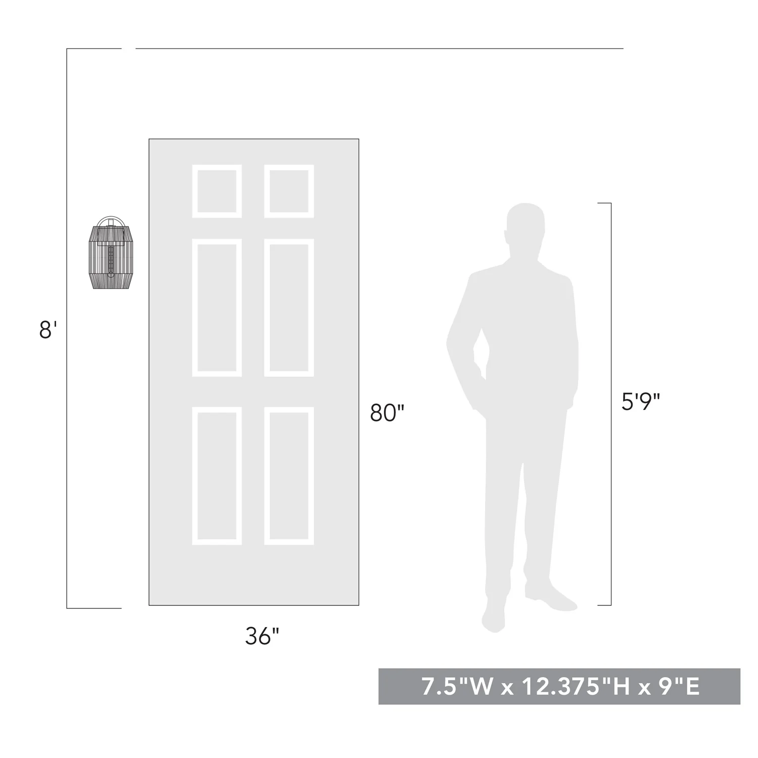 Seabrooke 1-light Outdoor Wall in Natural Black - Image 9