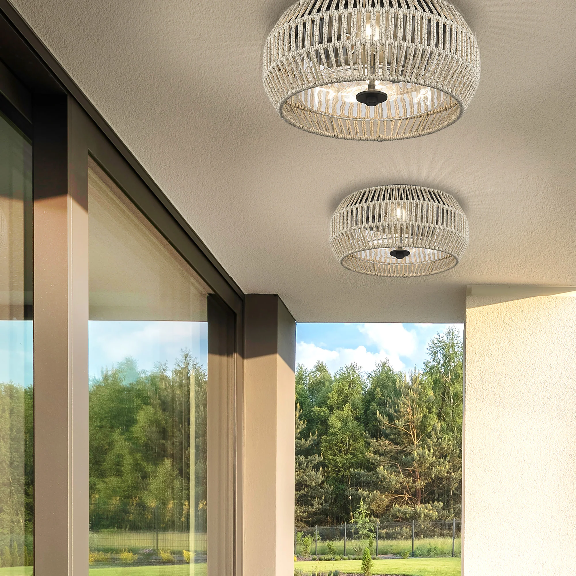 Seabrooke Flush Mount - Outdoor in Natural Black with Summer Sands Shade - Image 5