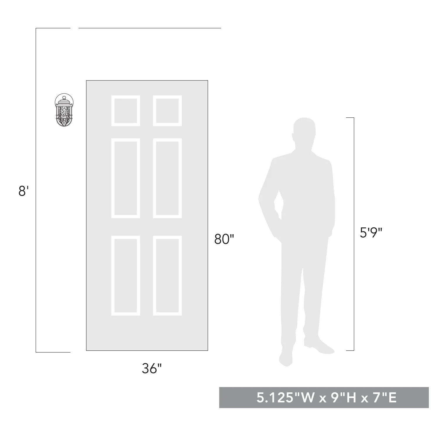 Seaport 1-light 5in Outdoor Wall in Natural Black - Image 4