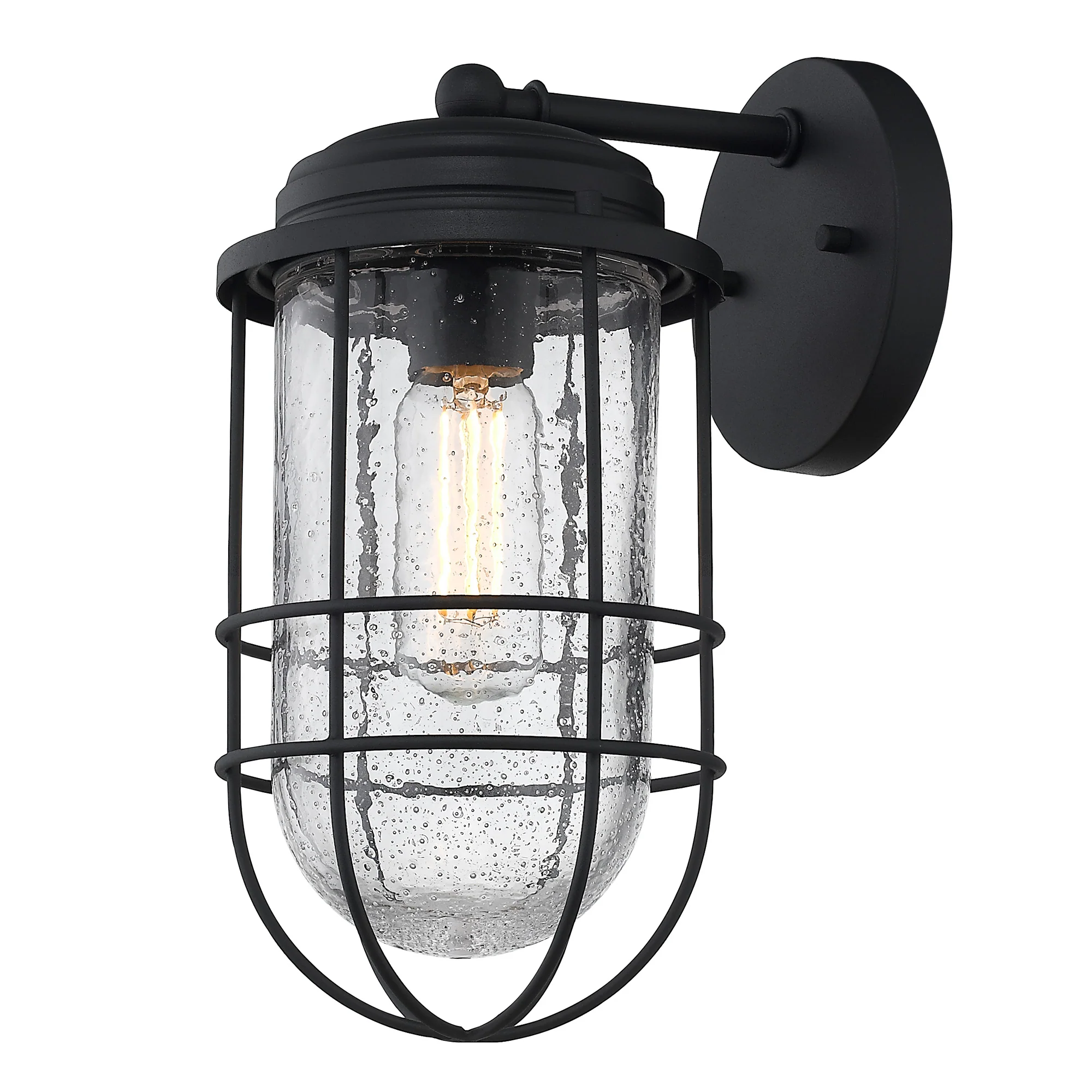 Seaport 1-light 6in Outdoor Wall in Natural Black