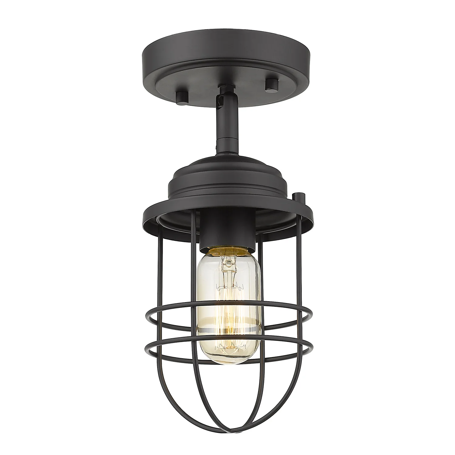 Seaport 1-light Semi-Flush Mount in Matte Black - Image 3