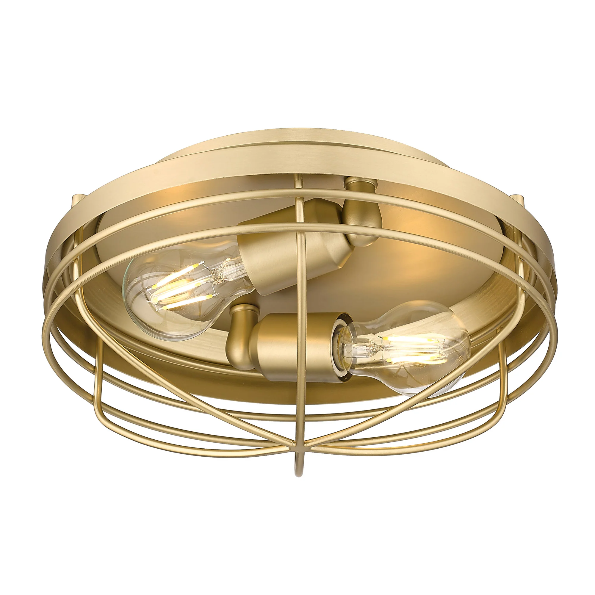 Seaport 2-light Flush Mount in Brushed Champagne Brass - Image 3