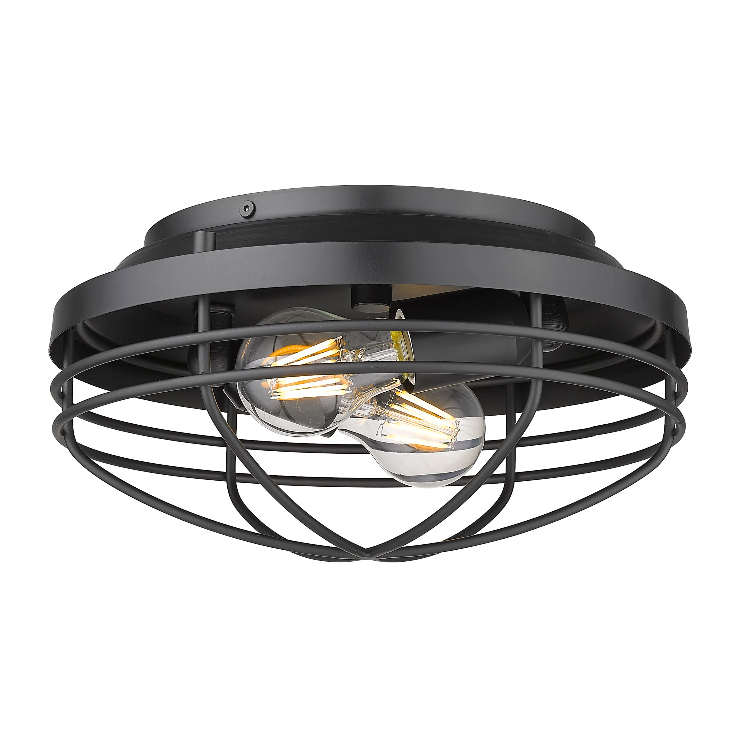 Seaport 2-light Flush Mount in Matte Black