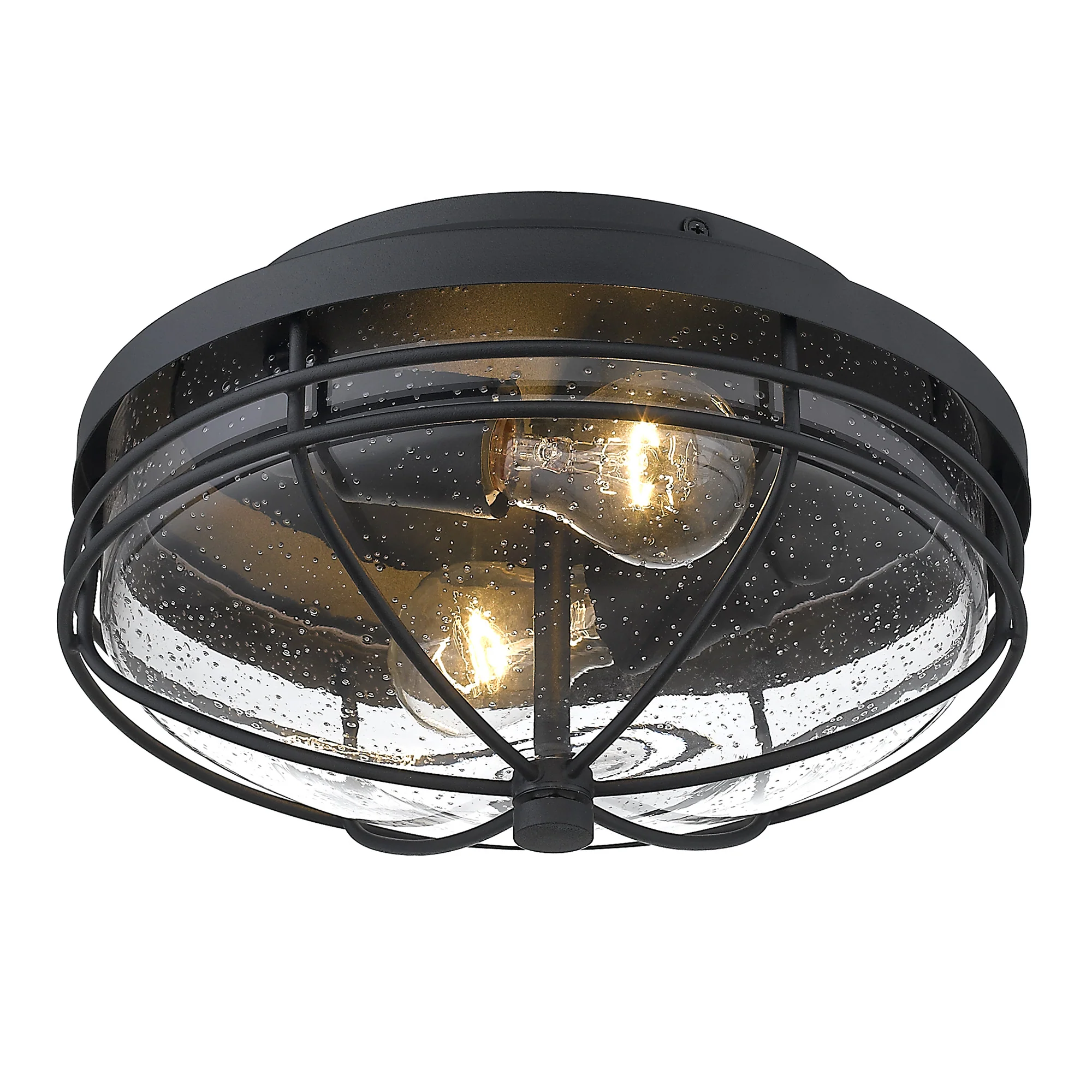 Seaport 2-light Outdoor Ceiling in Natural Black - Image 3