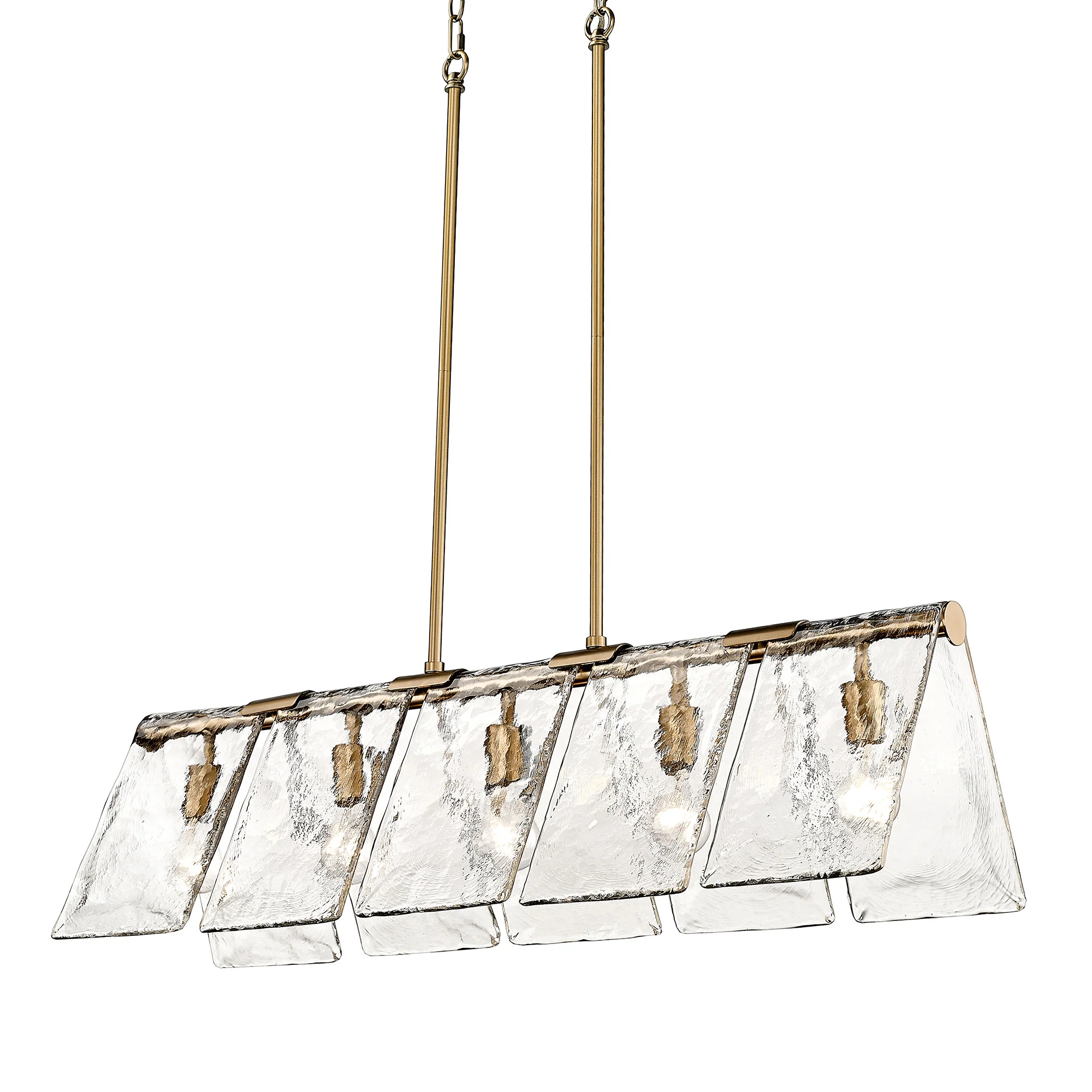 Serenity 5-light Island Light in Modern Brass