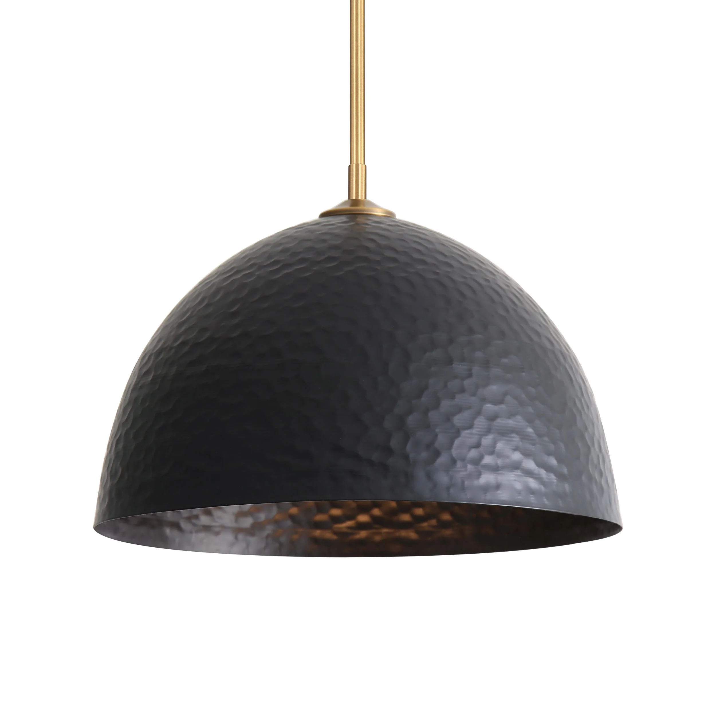 Shepard 1-light Pendant in Modern Brass and Matte Black shade