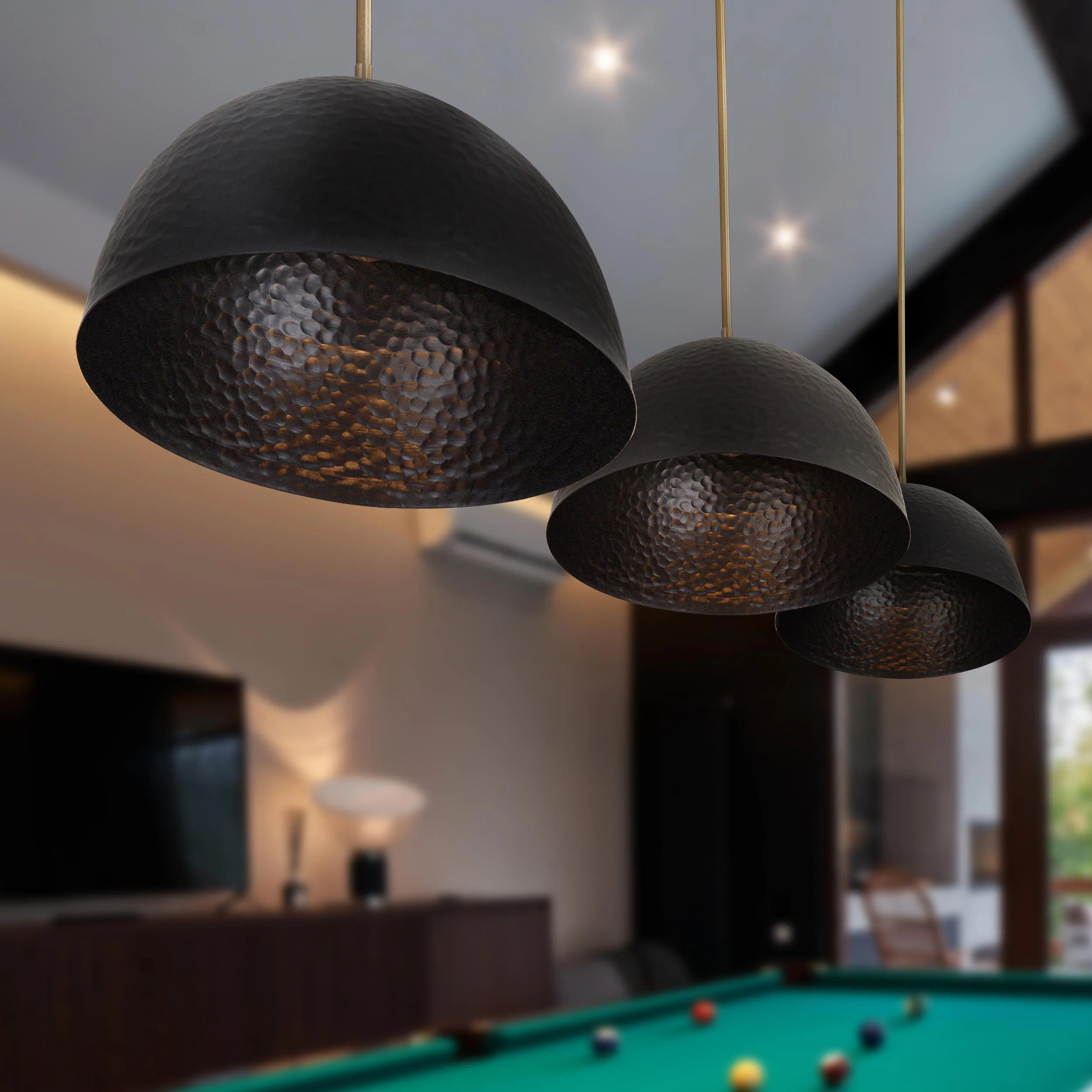 Shepard 1-light Pendant in Modern Brass and Matte Black shade - Image 7