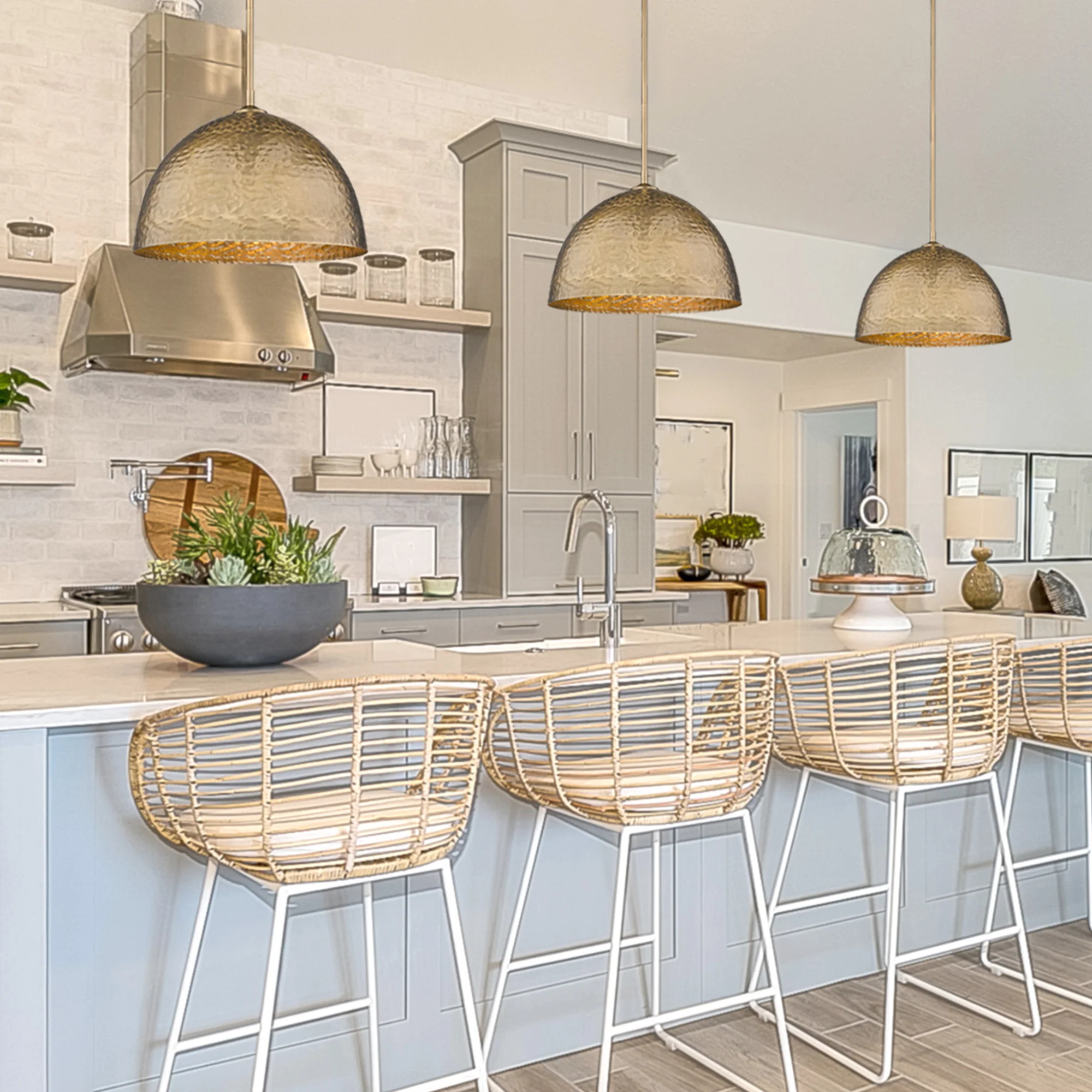 Shepard 1-light Pendant in Modern Brass and Modern Brass shade - Image 5