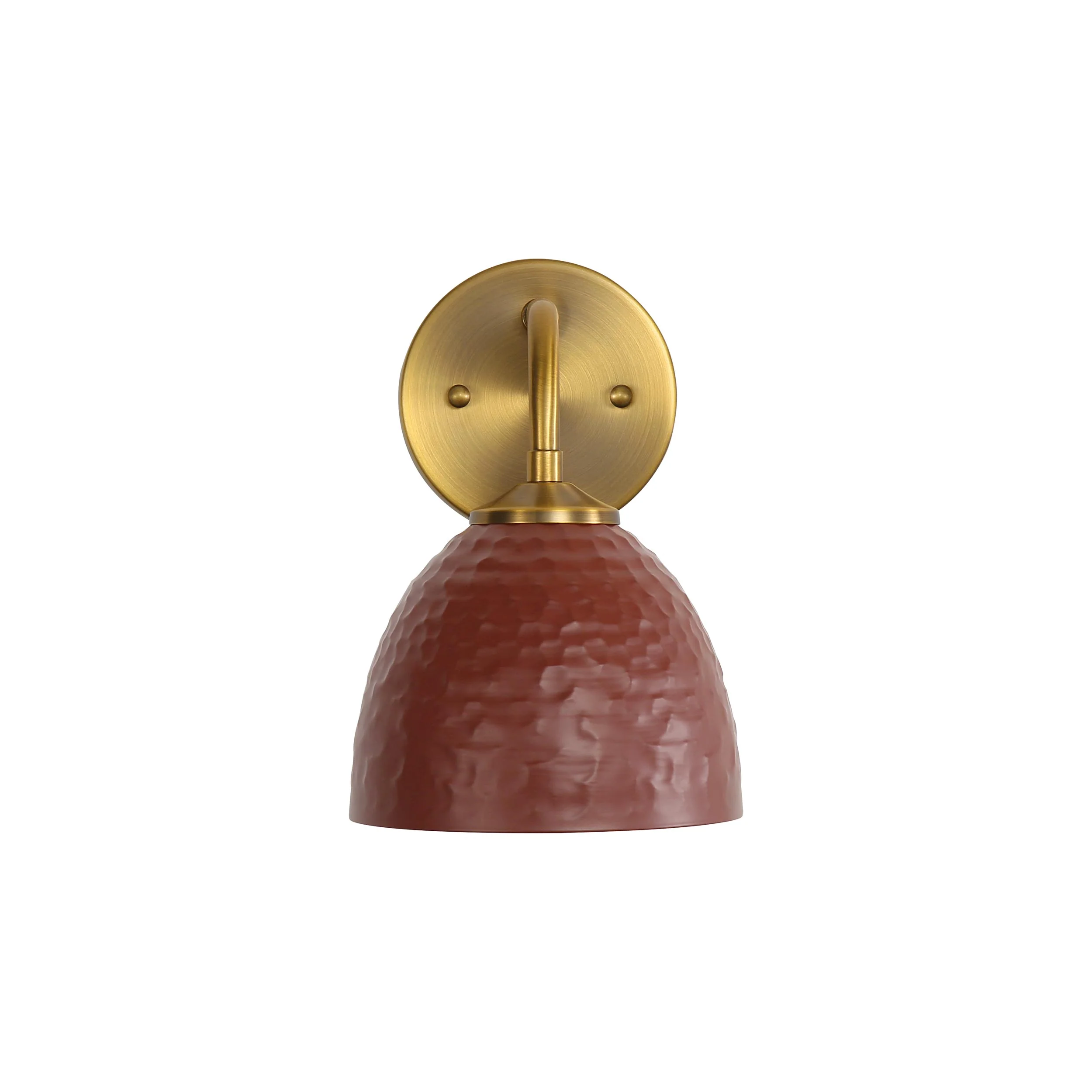 Shepard 1-light Wall Sconce in Modern Brass and Russet Clay shade - Image 2