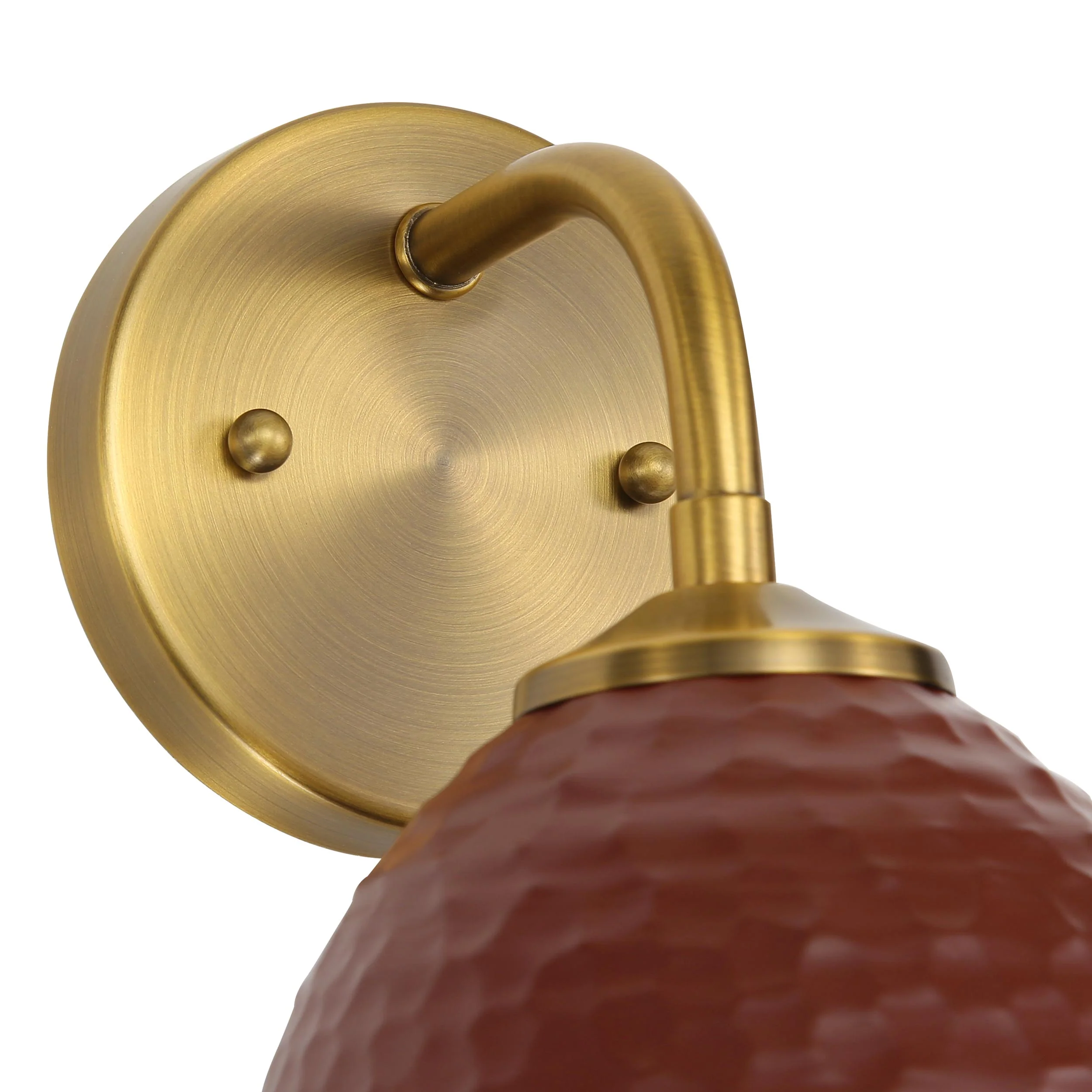 Shepard 1-light Wall Sconce in Modern Brass and Russet Clay shade - Image 5