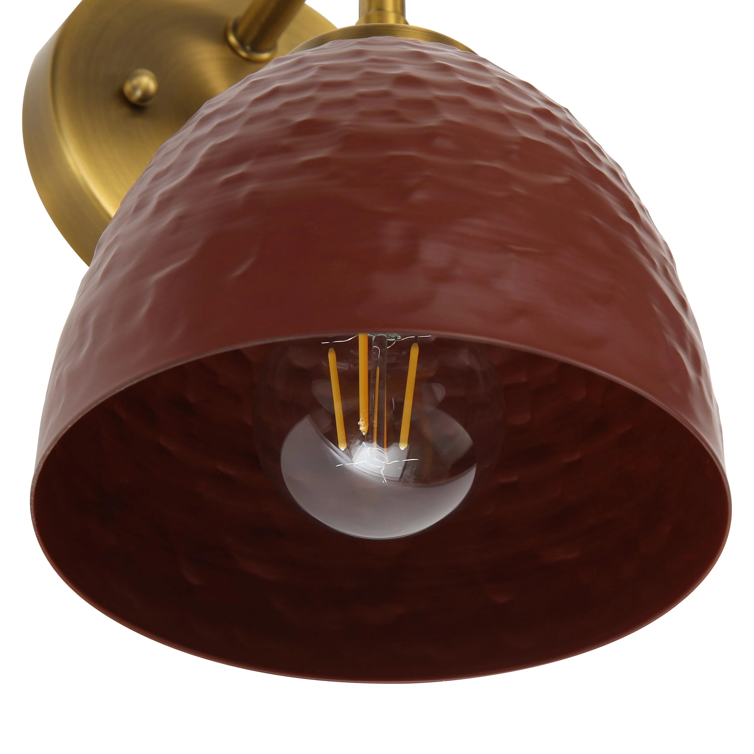 Shepard 1-light Wall Sconce in Modern Brass and Russet Clay shade - Image 6